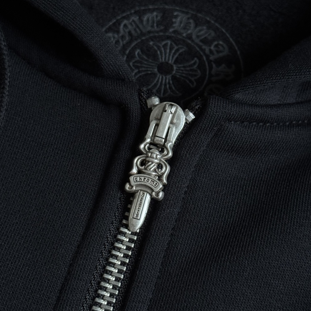 925纯银 Chrome Hearts DEADLY DOLL 克罗心 字母图案印花  宝剑 外套 夹克 长袖 拉链黑色A5 CH-04166512