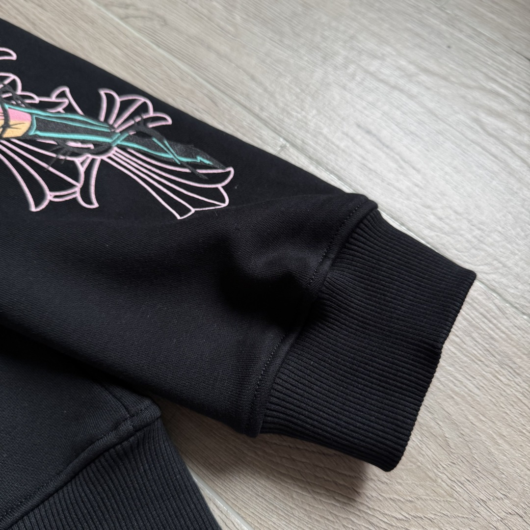 925纯银 Chrome Hearts DEADLY DOLL 克罗心 字母图案印花  宝剑 外套 夹克 长袖 拉链黑色A5 CH-04166512