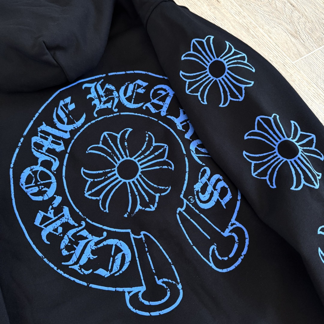925纯银 Chrome Hearts  克罗心 字母图案印花  宝剑 外套 夹克 长袖 拉链黑蓝A5
