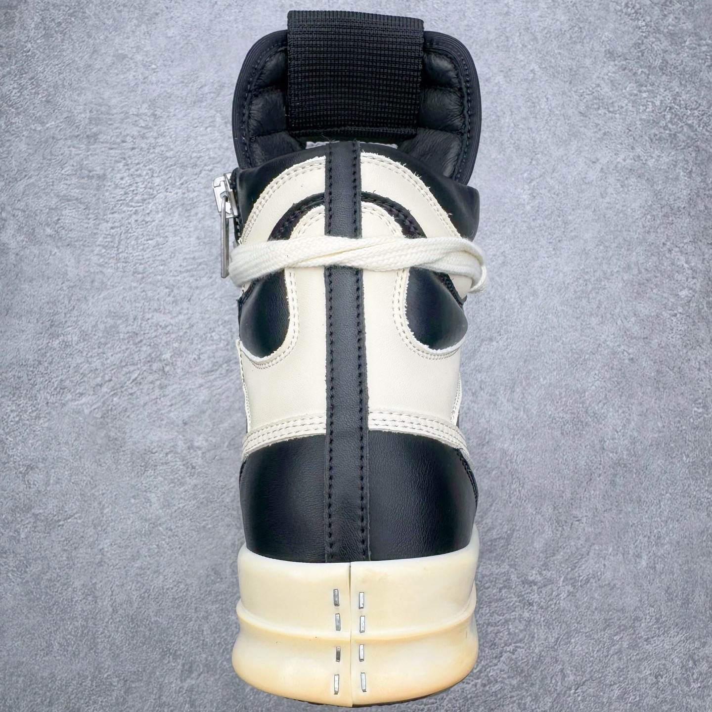 生胶底 RICK OWENS DRKSHDW RO 圆头 高筒  板鞋 休闲鞋 波鞋 男鞋 女鞋 拉链 帆布 黑白