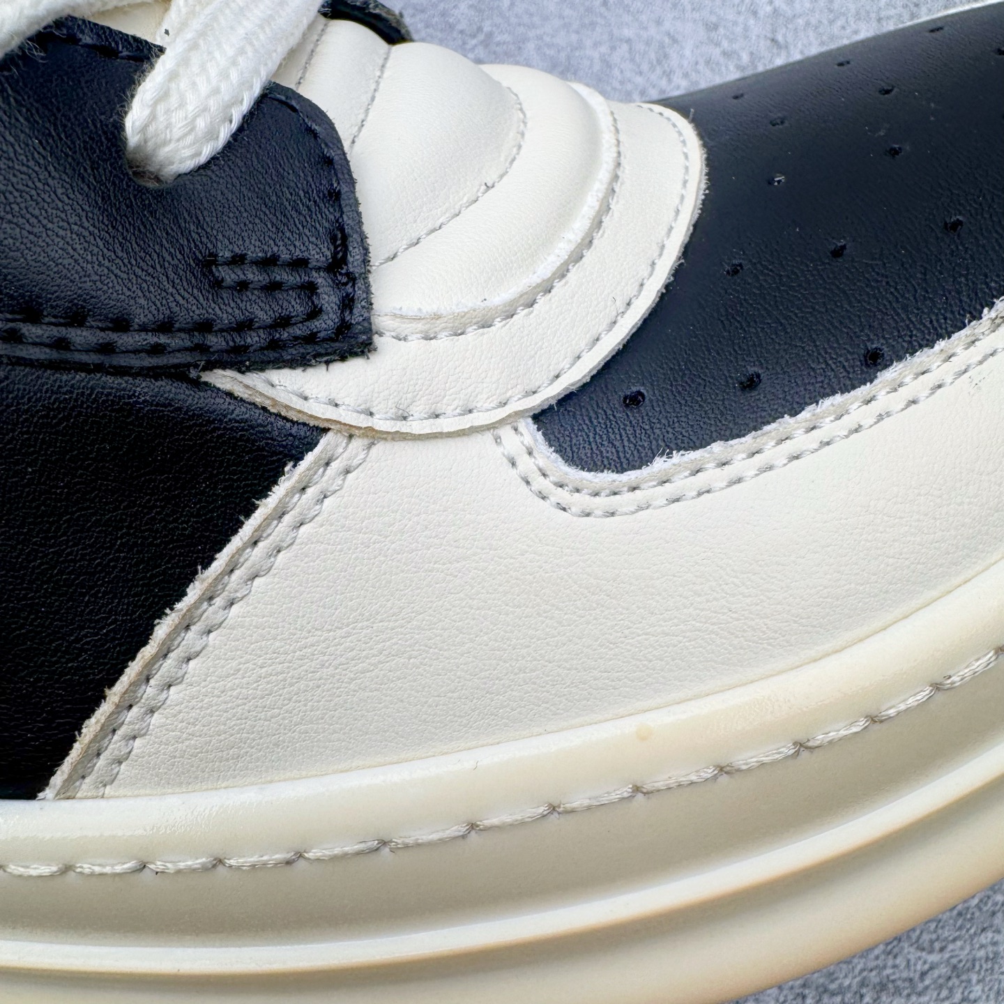 生胶底 RICK OWENS DRKSHDW RO 圆头 高筒  板鞋 休闲鞋 波鞋 男鞋 女鞋 拉链 帆布 黑白