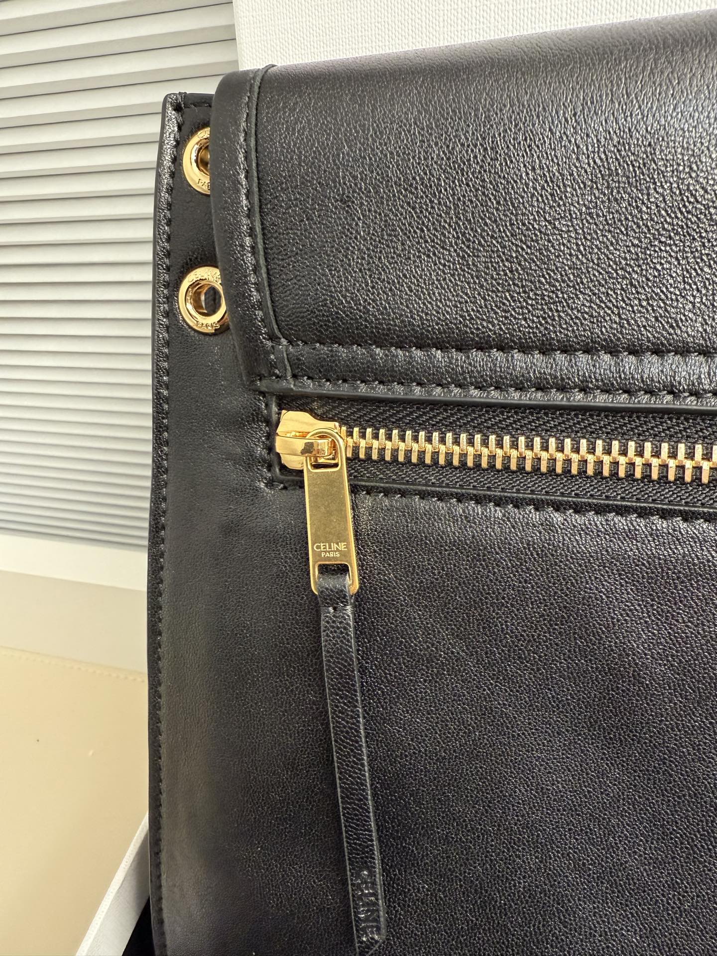 34CM CELINE Besace 赛琳 托特包 手提包 单肩包 斜挎包 黑色金标 123632T88-38NO