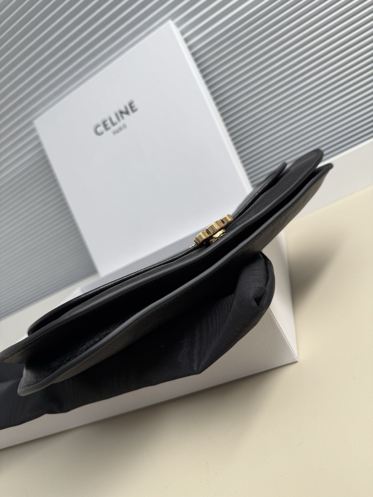 34CM CELINE Besace 赛琳 托特包 手提包 单肩包 斜挎包 黑色金标 123632T88-38NO