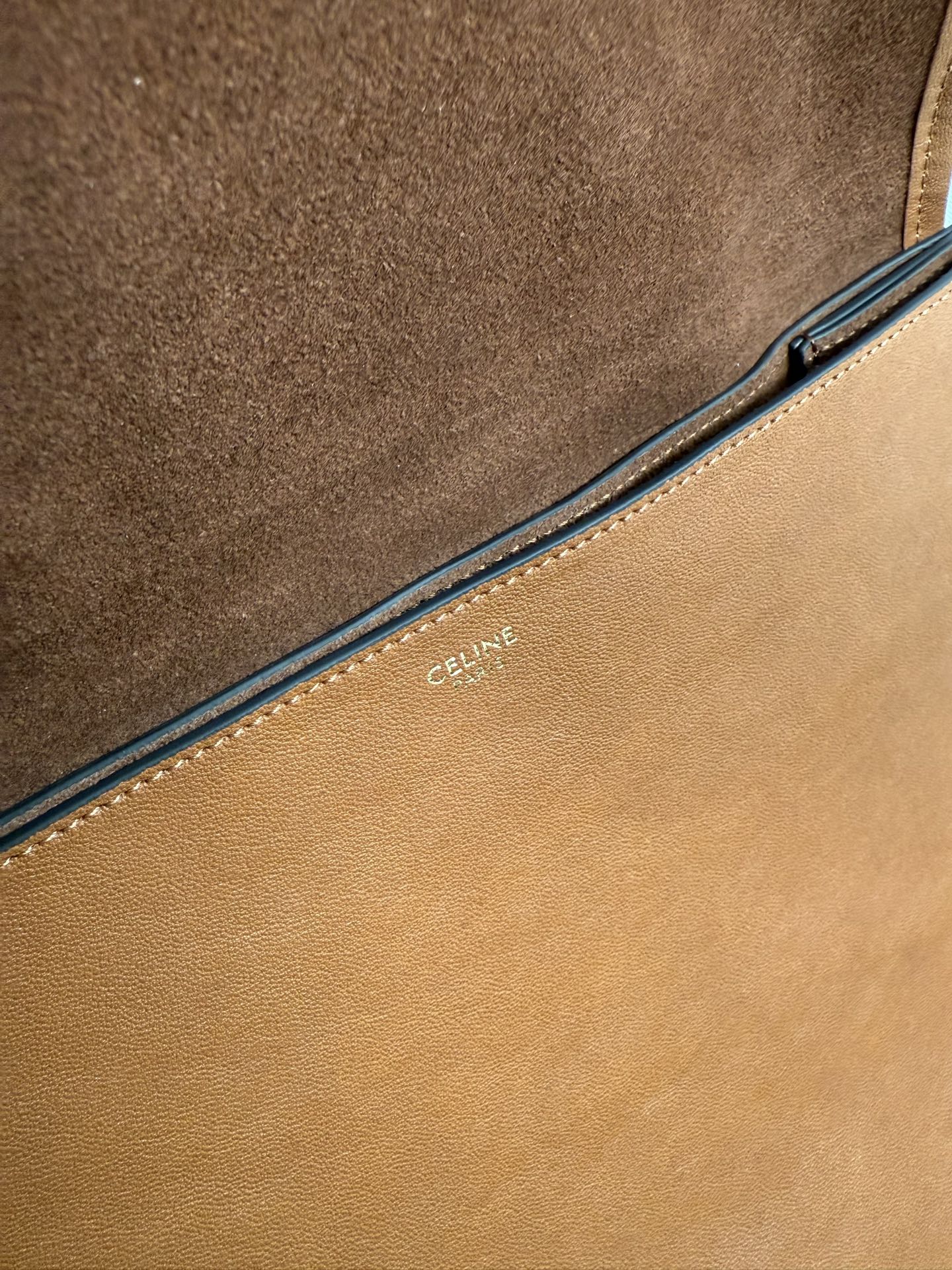 34CM CELINE Triomphe Besace 赛琳 托特包 手提包 单肩包 斜挎包 褐色123632T88-GFY5