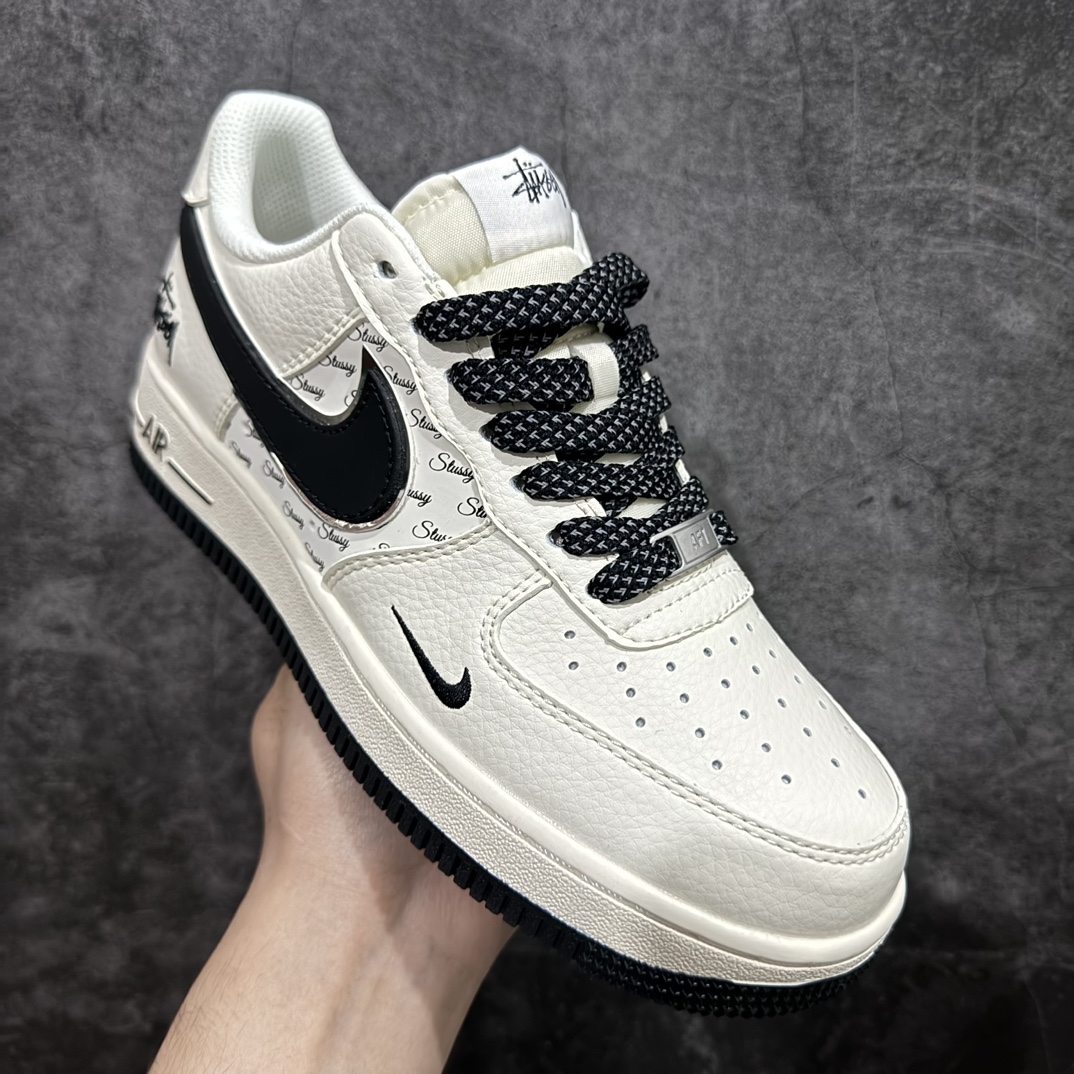 Stussy Air Force 1 Low  斯图西 低筒 空军一号 休闲鞋 板鞋 男鞋 女鞋  米黑英文银边 XZ3328-506