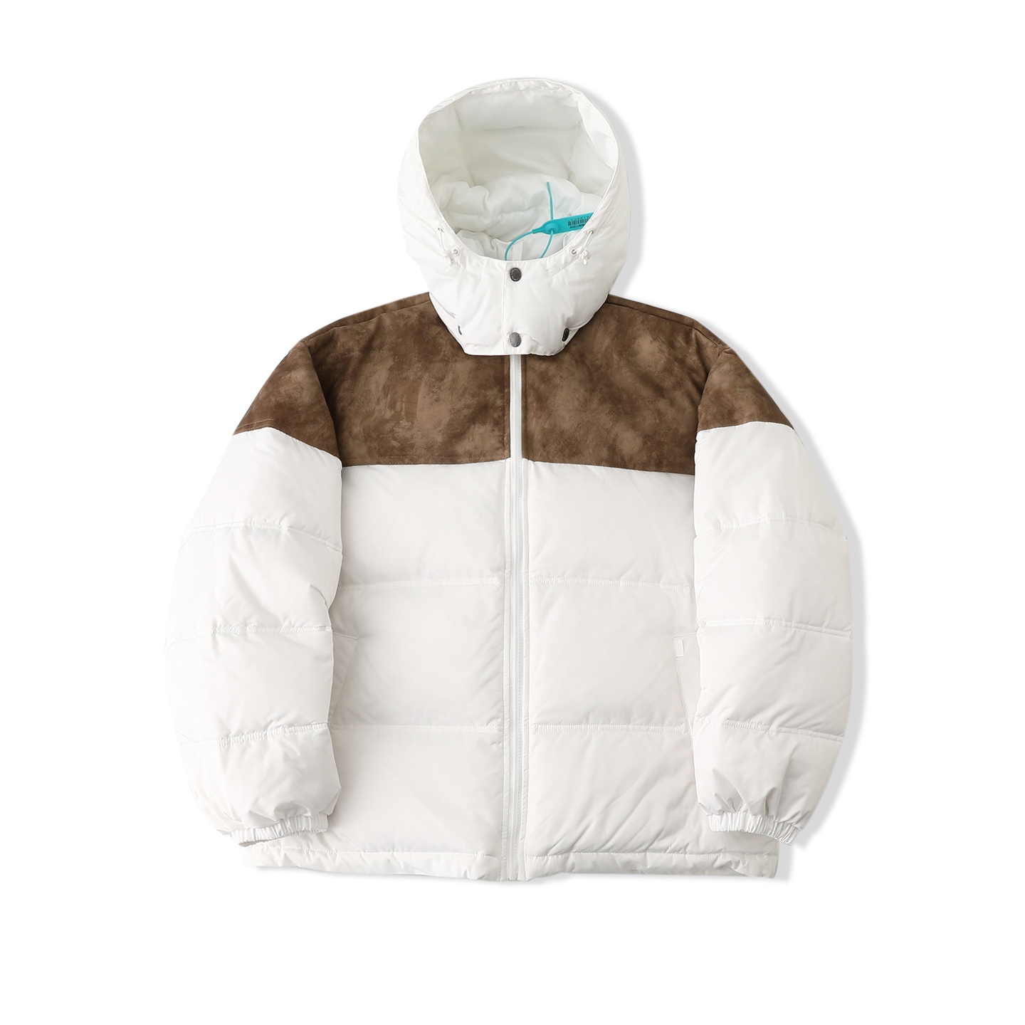 Supreme 25FW LEATHER YOKE PUFFER JACKET 皮革拼接  羽绒  拼色 凤搂 男女同款 