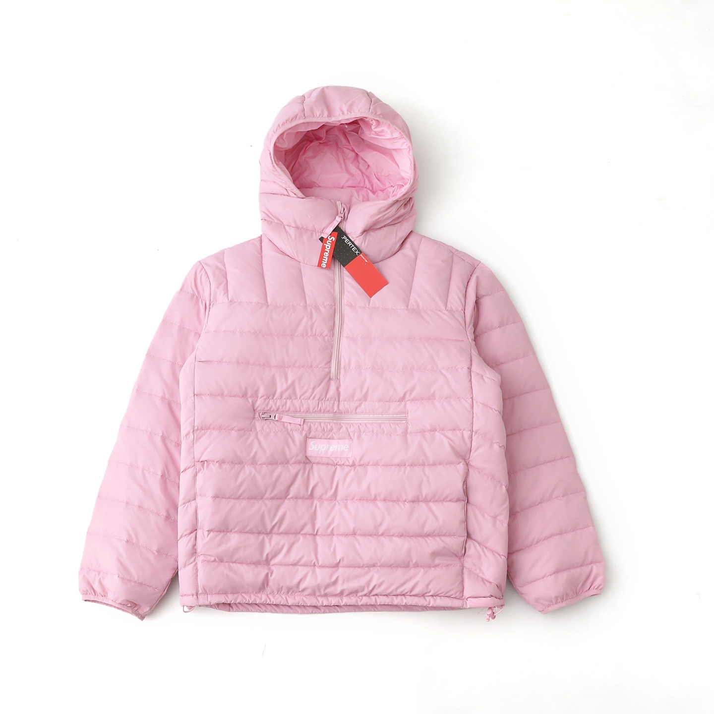 Supreme FW25 box logo WEEK6 Micro Down Half Zip Hooded Pullover 编织徽标标签半拉链袋鼠兜拉链连帽情侣冬季保暖轮胎羽绒服 凤搂 男女同款 