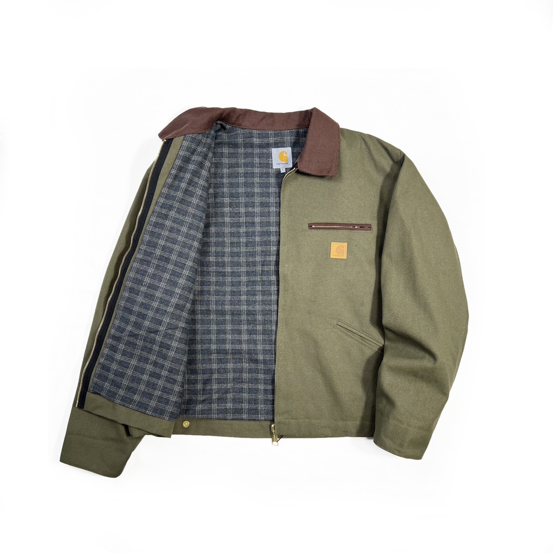 皮标宽松 Carhartt 卡哈特 J97 JACKET 工装经典款底特律帆布毛 毯衬里 翻领夹克 男女同款 （水洗） 