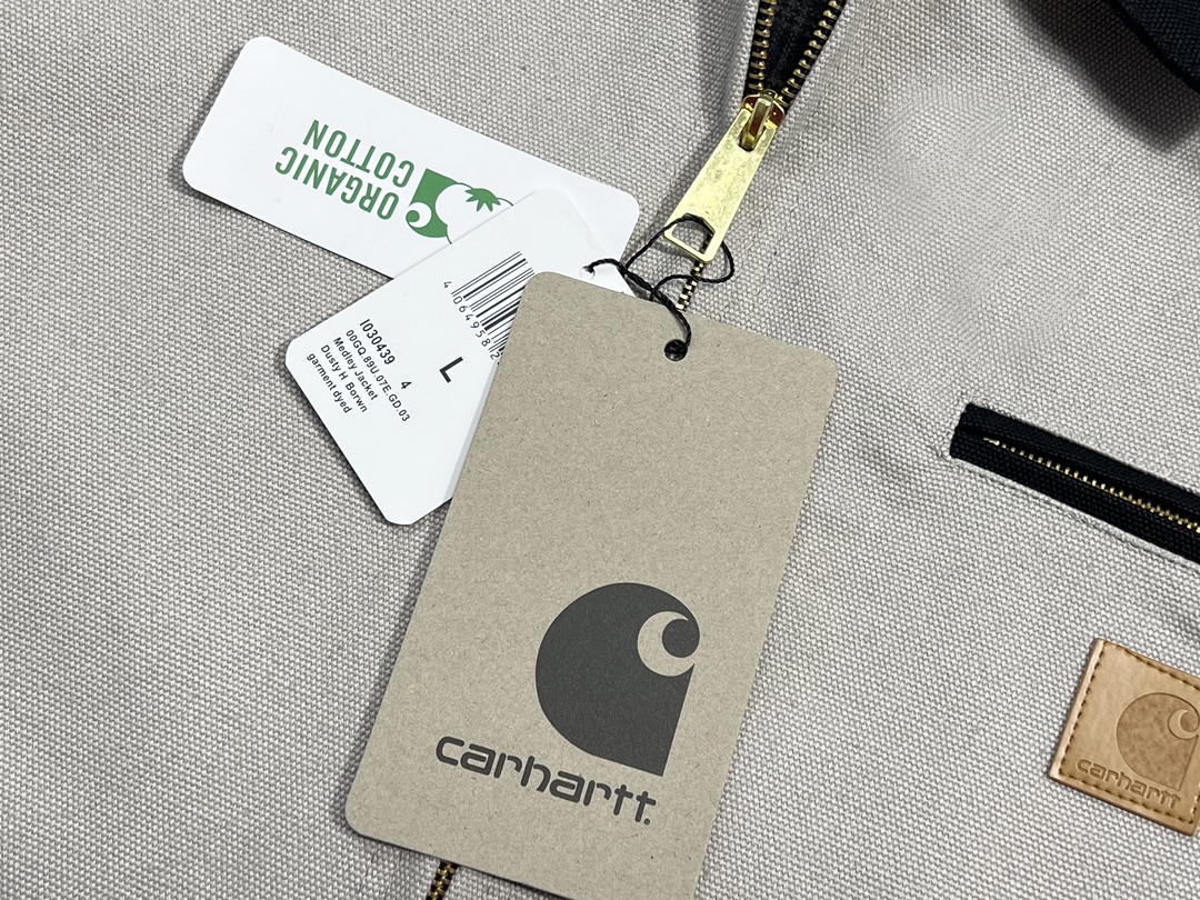 皮标宽松 Carhartt 卡哈特 J97 JACKET 工装经典款底特律帆布毛 毯衬里 翻领夹克 男女同款 （水洗） 灰色