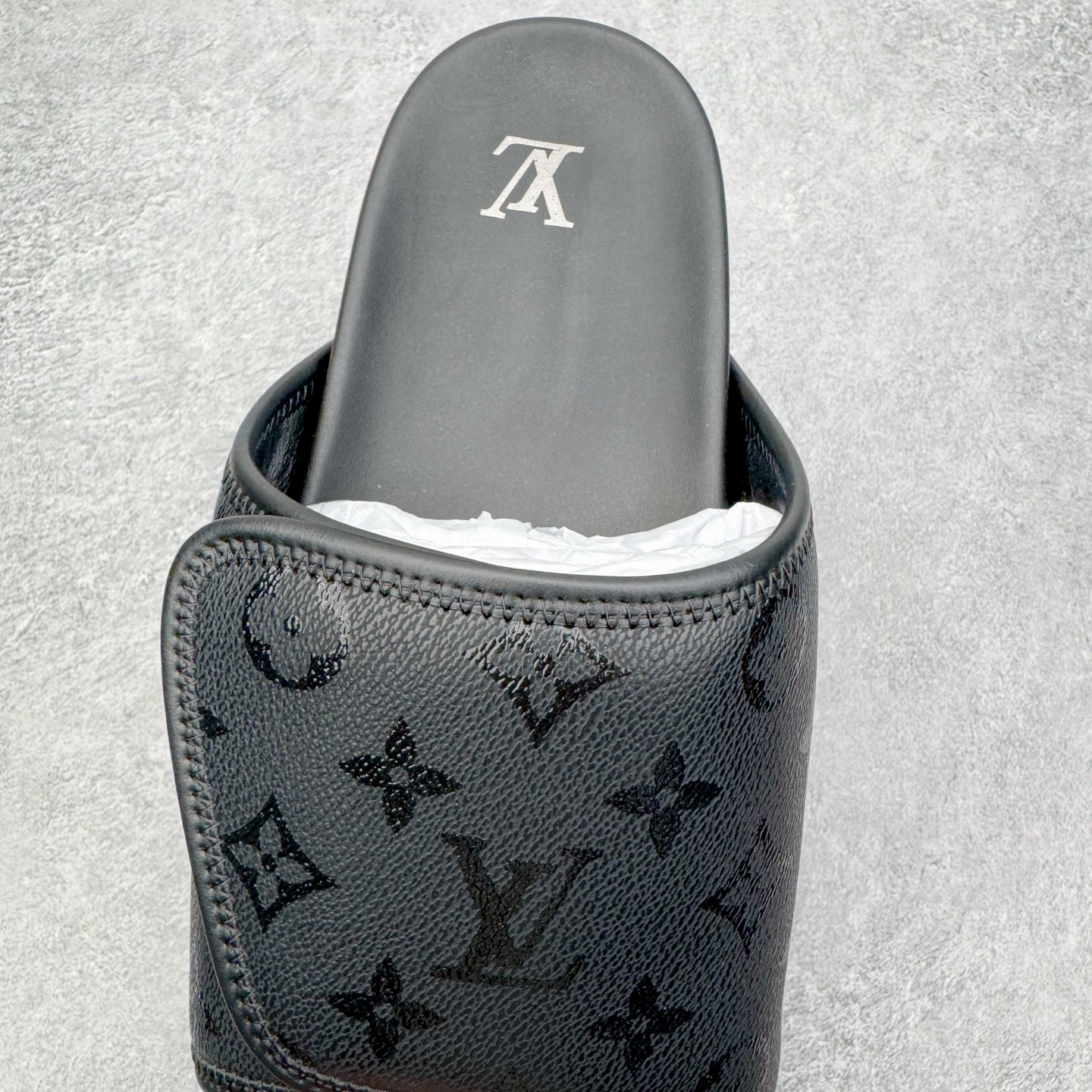 LV拖鞋 Louis Vuitton  MiaMi 路易威登 包头 时尚凉拖 室内外休闲鞋 老花 黑色 1AIXCQ