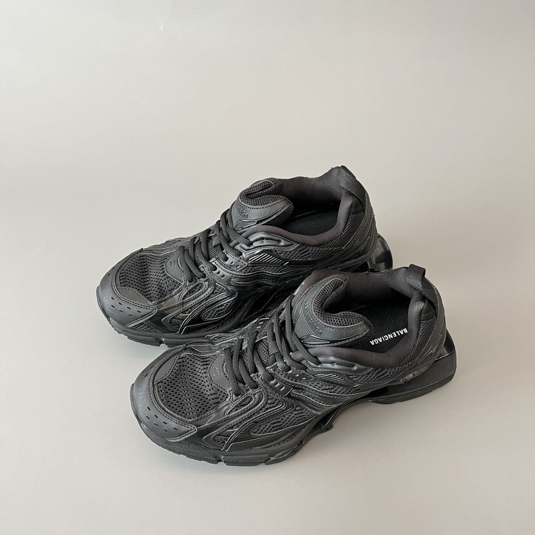 Balenciaga 巴黎世家X-Pander 网布 系带 做旧 低筒 老爹鞋 运动 复古板鞋 休闲鞋 男鞋 女鞋 黑色高跟