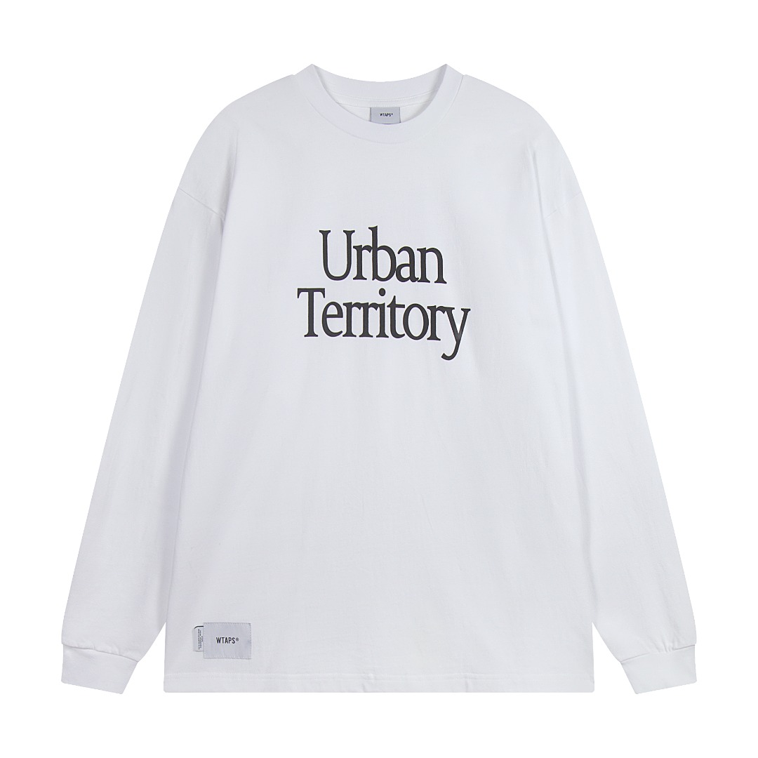 WTAPS DOT SIGHT LS COTTON 略宽廓形长袖T恤 黑色 白色 灰色 A5 