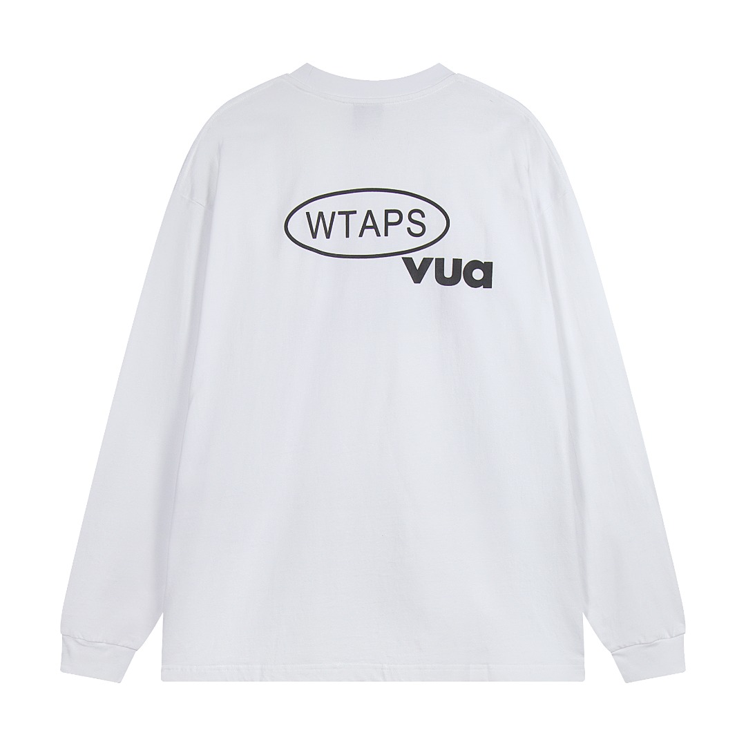 WTAPS DOT SIGHT LS COTTON 略宽廓形长袖T恤 黑色 白色 灰色 A5 