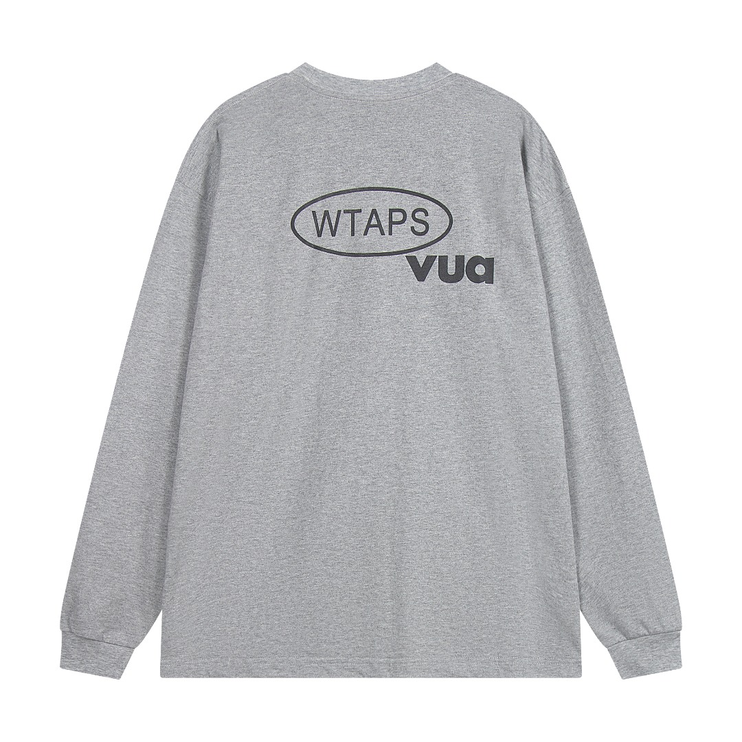 WTAPS DOT SIGHT LS COTTON 略宽廓形长袖T恤 黑色 白色 灰色 A5 