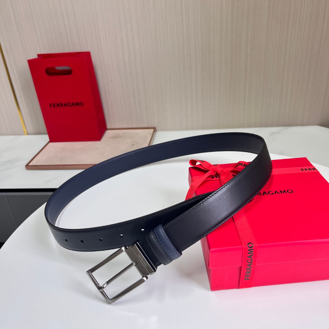 Ferragamo 菲拉格慕 男士 头层皮 皮带 