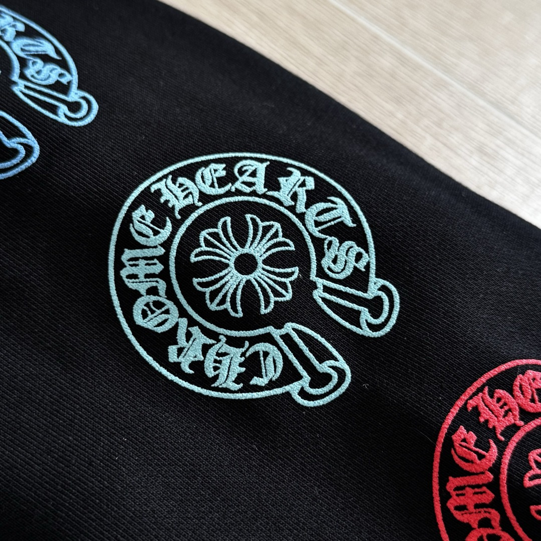 Chrome Hearts 克罗心 经典 印花 拉链卫衣 外套 长袖 男女同款 黑色 彩色花臂 马蹄  A5  