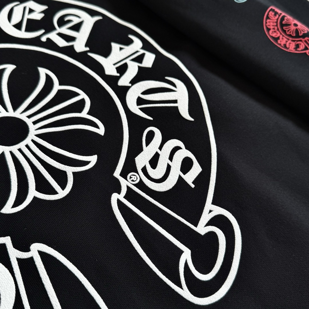 Chrome Hearts 克罗心 经典 印花 拉链卫衣 外套 长袖 男女同款 黑色 彩色花臂 马蹄  A5  