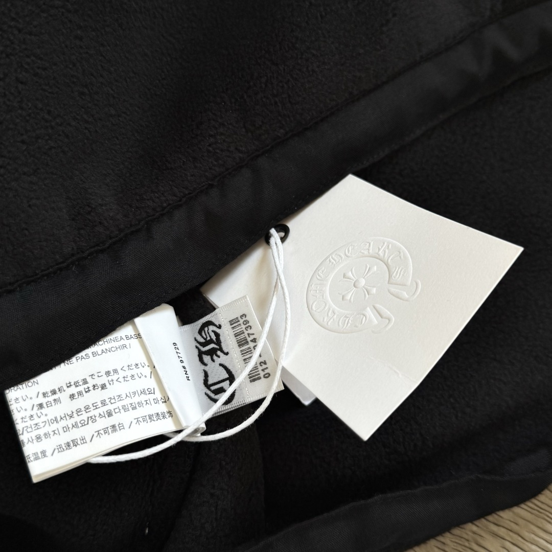 925纯银 Chrome Hearts 克罗心 经典 刺绣 半拉链卫衣 外套 长袖 男女同款  马蹄摇粒绒  黑色B0 CH-20232082