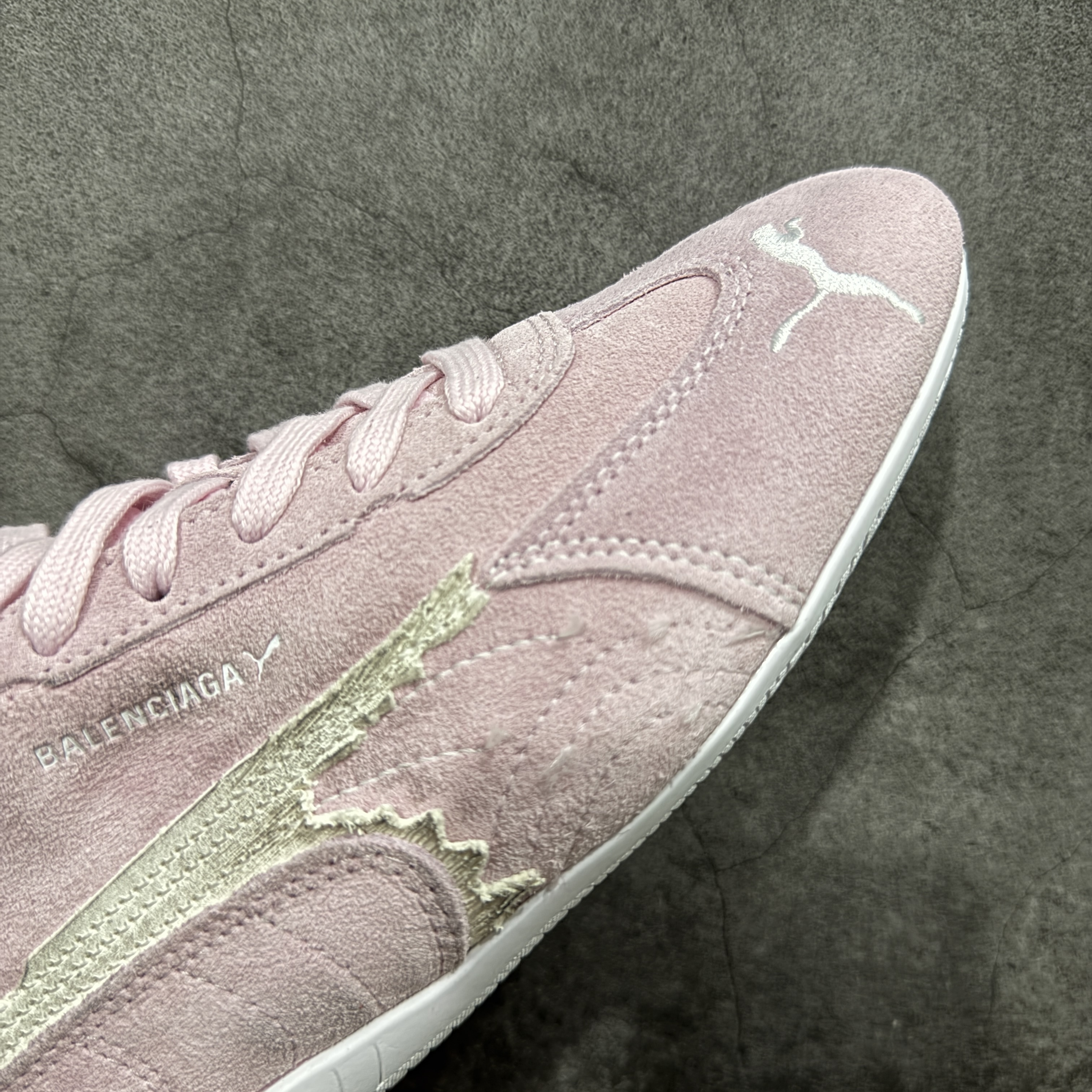 Balenciaga The Open Product x Puma Speedcat  低筒 做旧 系带 二层绒面皮防滑耐磨 低筒 舒适时尚 赛车 跑步鞋 休闲鞋 波鞋  粉色406519 07