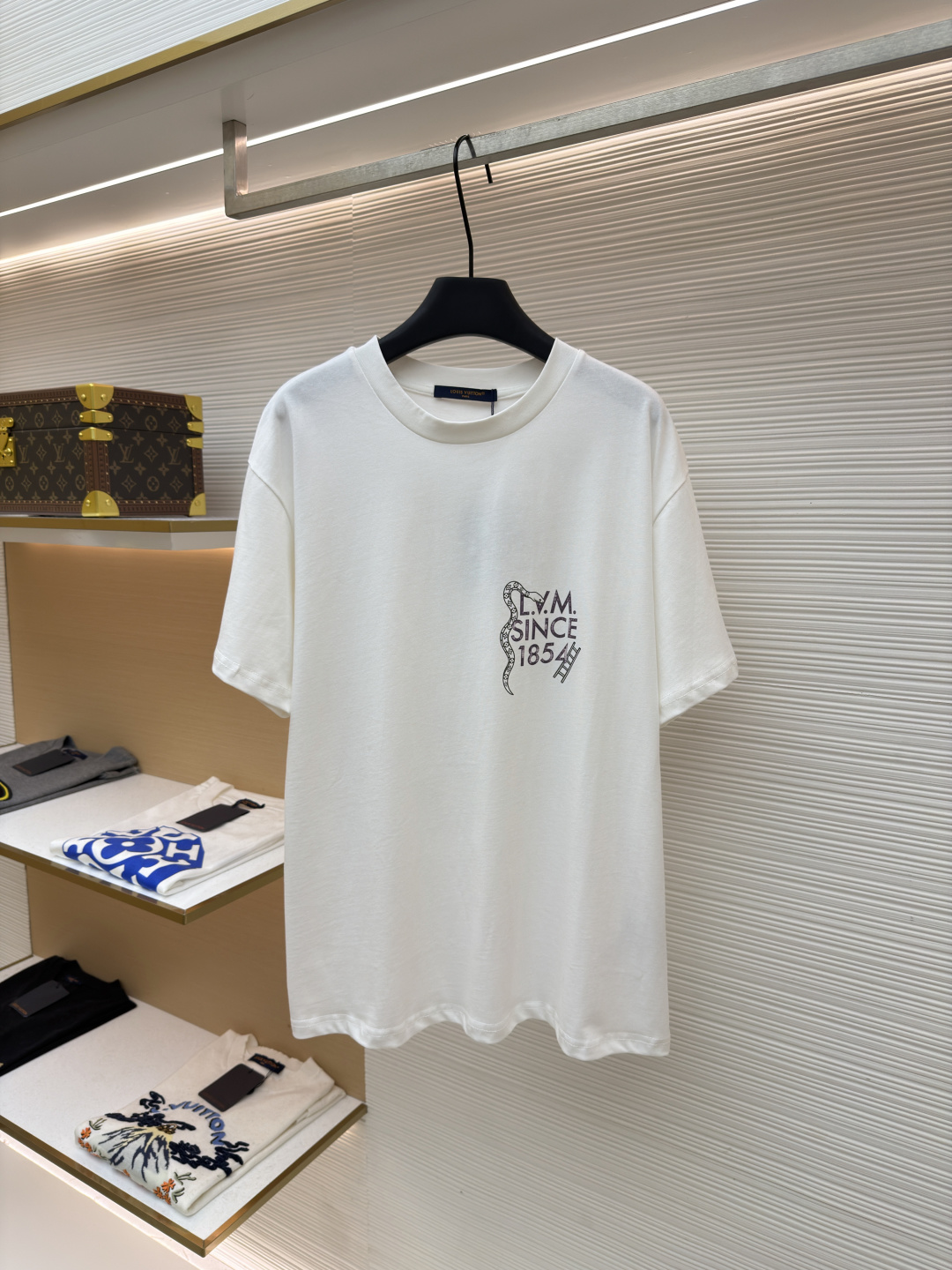 LOUIS VUITTON 路易威登 LV 圆领 印花 短袖T恤 A5白色 1AJUD5