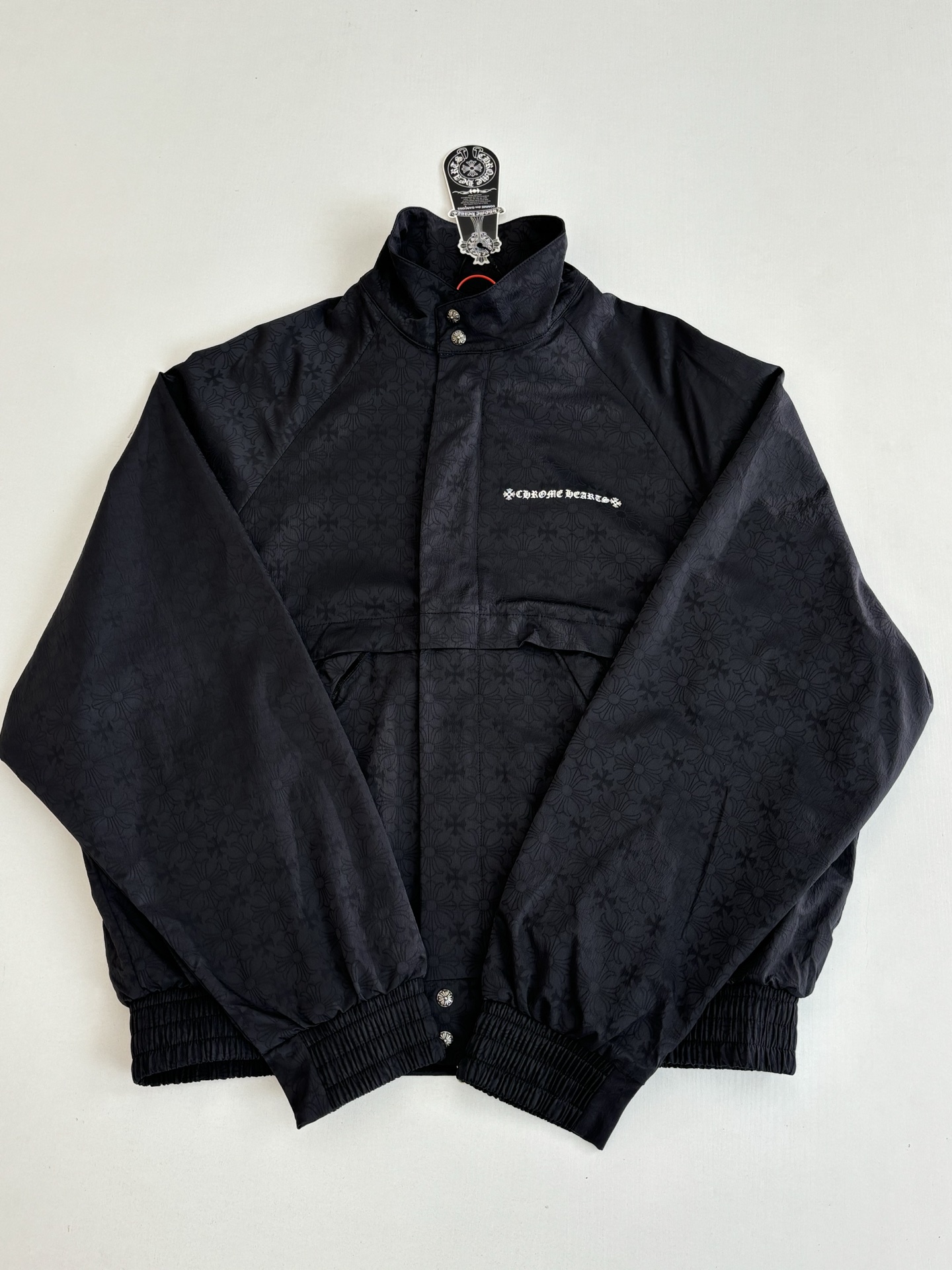 Chrome Hearts 克罗心 满印暗纹拉链外套 风衣  外套 夹克 长袖  黑色B0