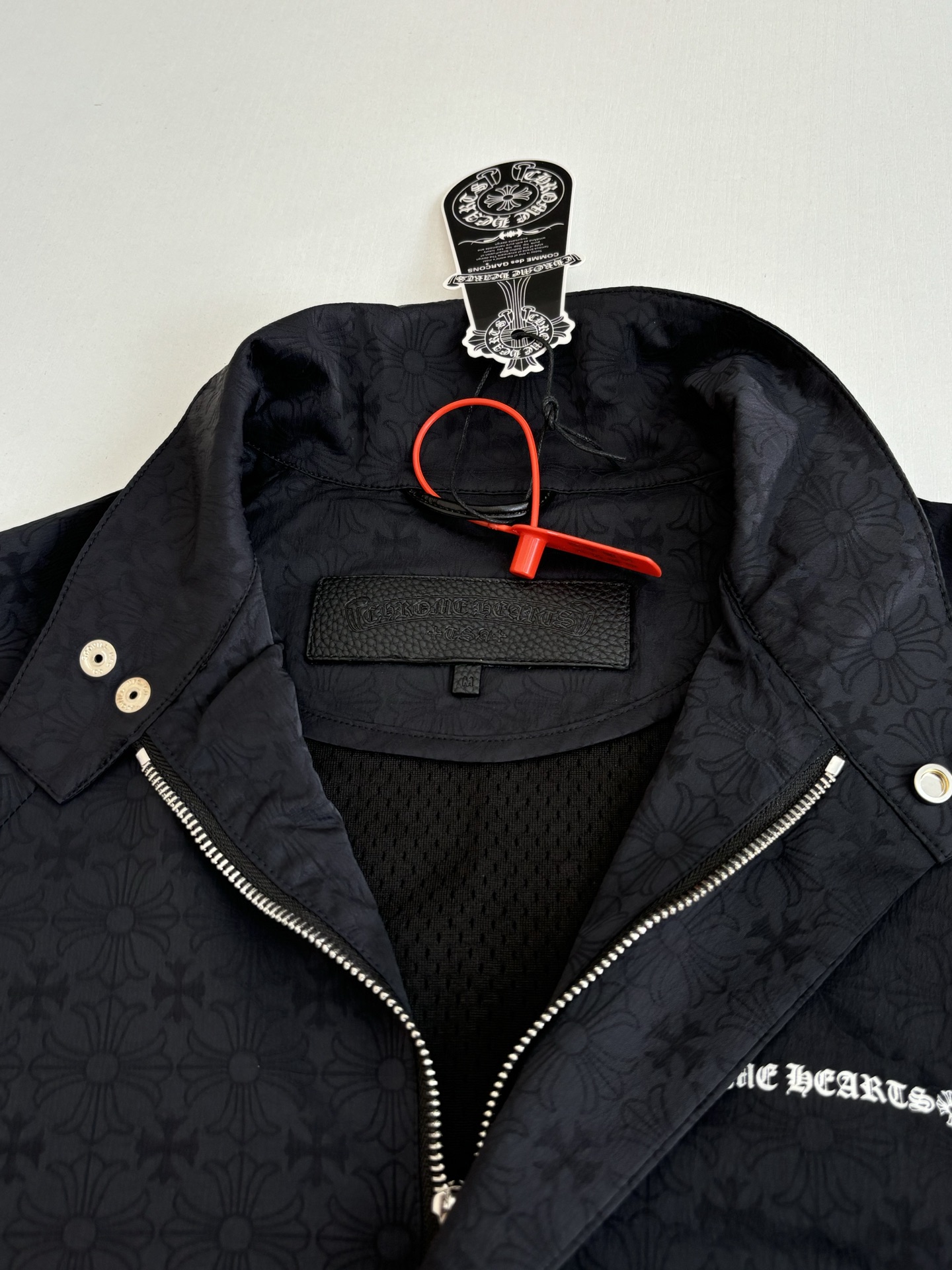 Chrome Hearts 克罗心 满印暗纹拉链外套 风衣  外套 夹克 长袖  黑色B0