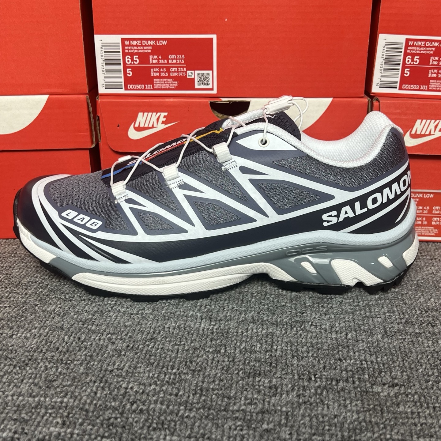 SALOMON XT-6  萨洛蒙  低筒 减震防滑 户外 跑步鞋 运动鞋 登山 男鞋 女鞋  波鞋 （版型偏小一码）黑灰蓝 478640