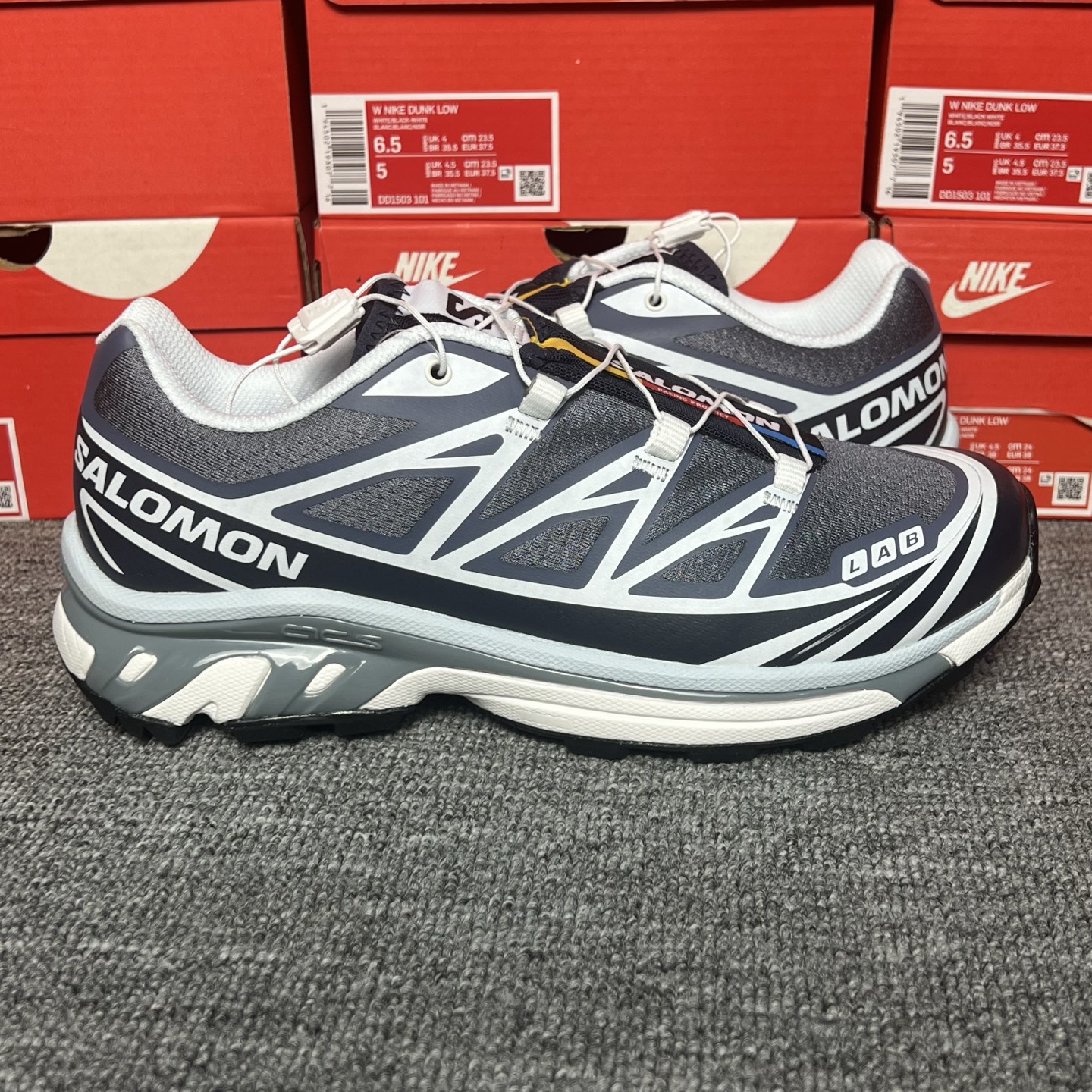 SALOMON XT-6  萨洛蒙  低筒 减震防滑 户外 跑步鞋 运动鞋 登山 男鞋 女鞋  波鞋 （版型偏小一码）黑灰蓝 478640