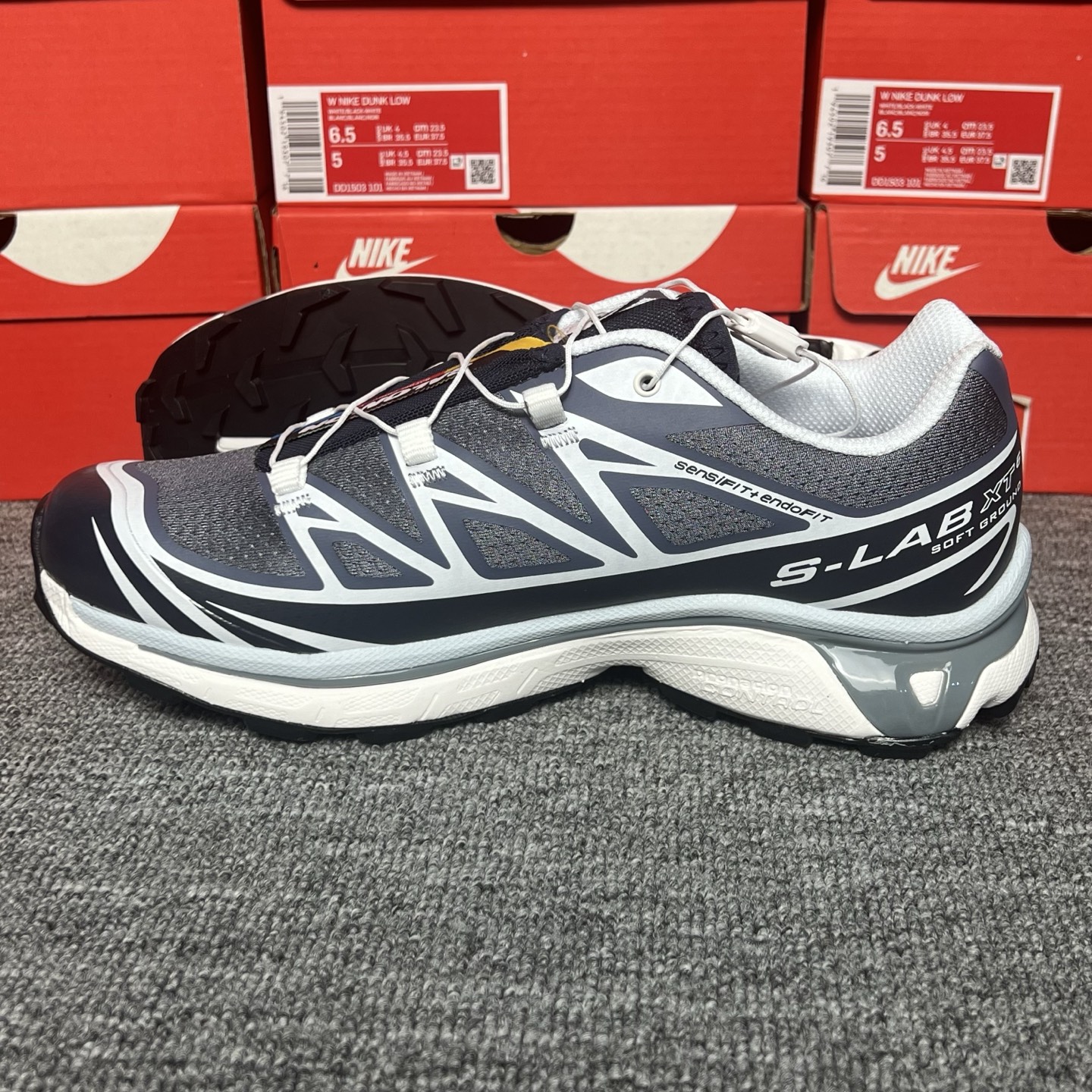 SALOMON XT-6  萨洛蒙  低筒 减震防滑 户外 跑步鞋 运动鞋 登山 男鞋 女鞋  波鞋 （版型偏小一码）黑灰蓝 478640