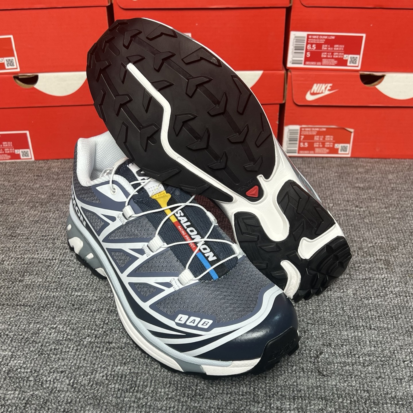 SALOMON XT-6  萨洛蒙  低筒 减震防滑 户外 跑步鞋 运动鞋 登山 男鞋 女鞋  波鞋 （版型偏小一码）黑灰蓝 478640