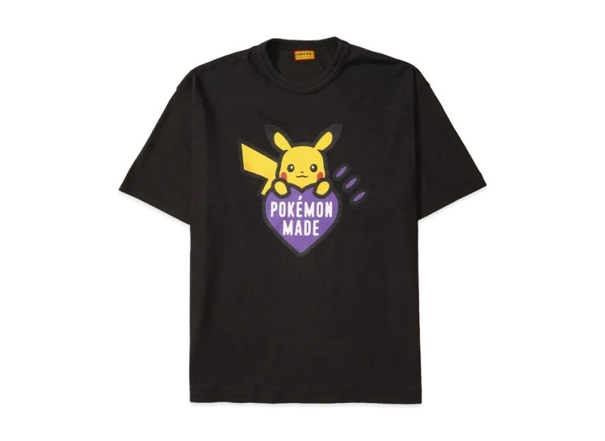 HUMAN MADE HM 宝可梦 竹节棉 印花 黑色 白色 圆领 短袖 T恤 男女同款  黑色 白色
