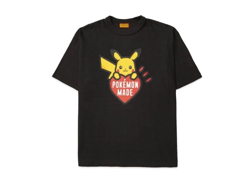 HUMAN MADE HM 宝可梦 竹节棉 印花 黑色 白色 圆领 短袖 T恤 男女同款  黑色 白色