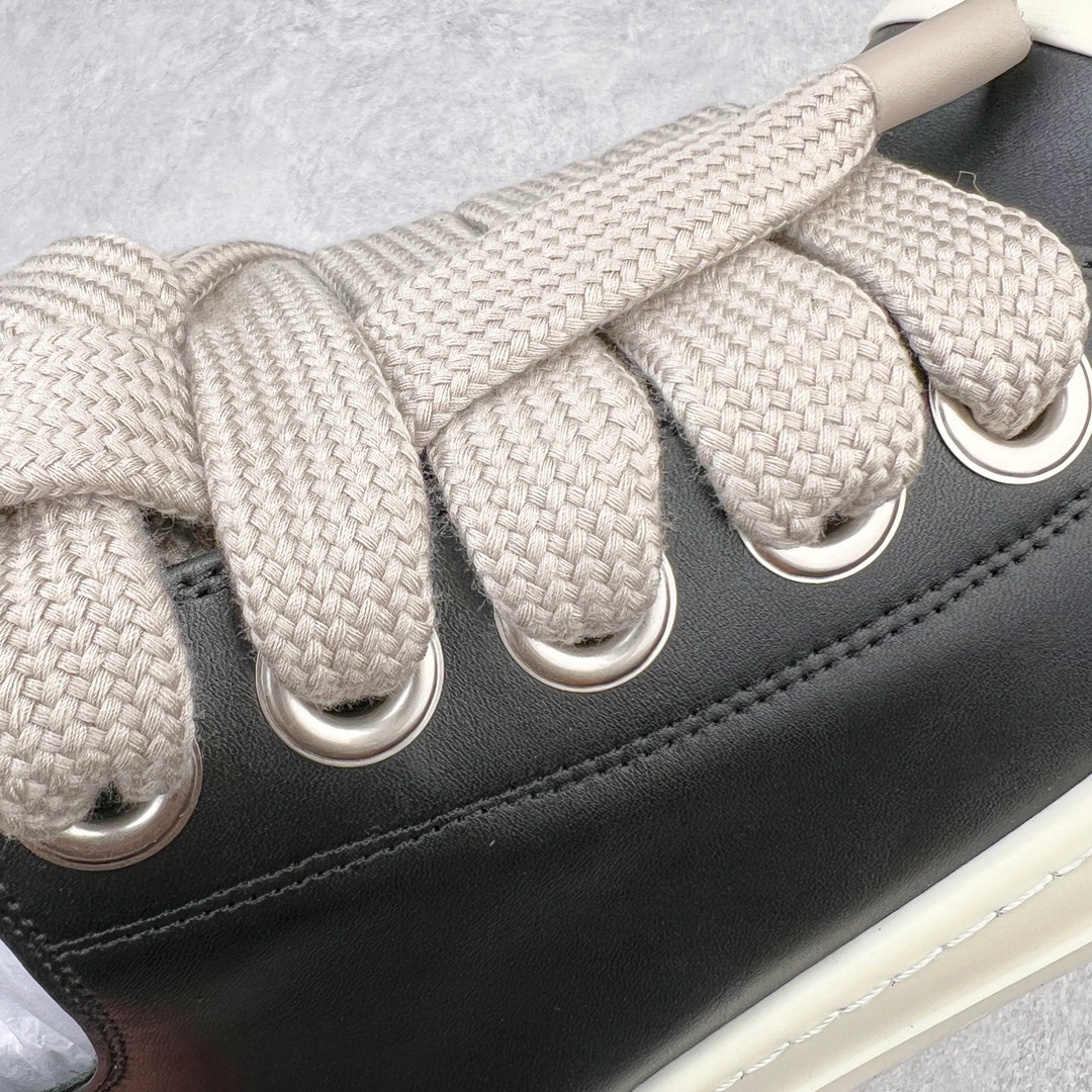 RICK OWENS DRKSHDW RO 圆头 低筒  板鞋 休闲鞋 波鞋 男鞋 女鞋  牛皮五孔 黑白 RU02E1893LCOW2-911