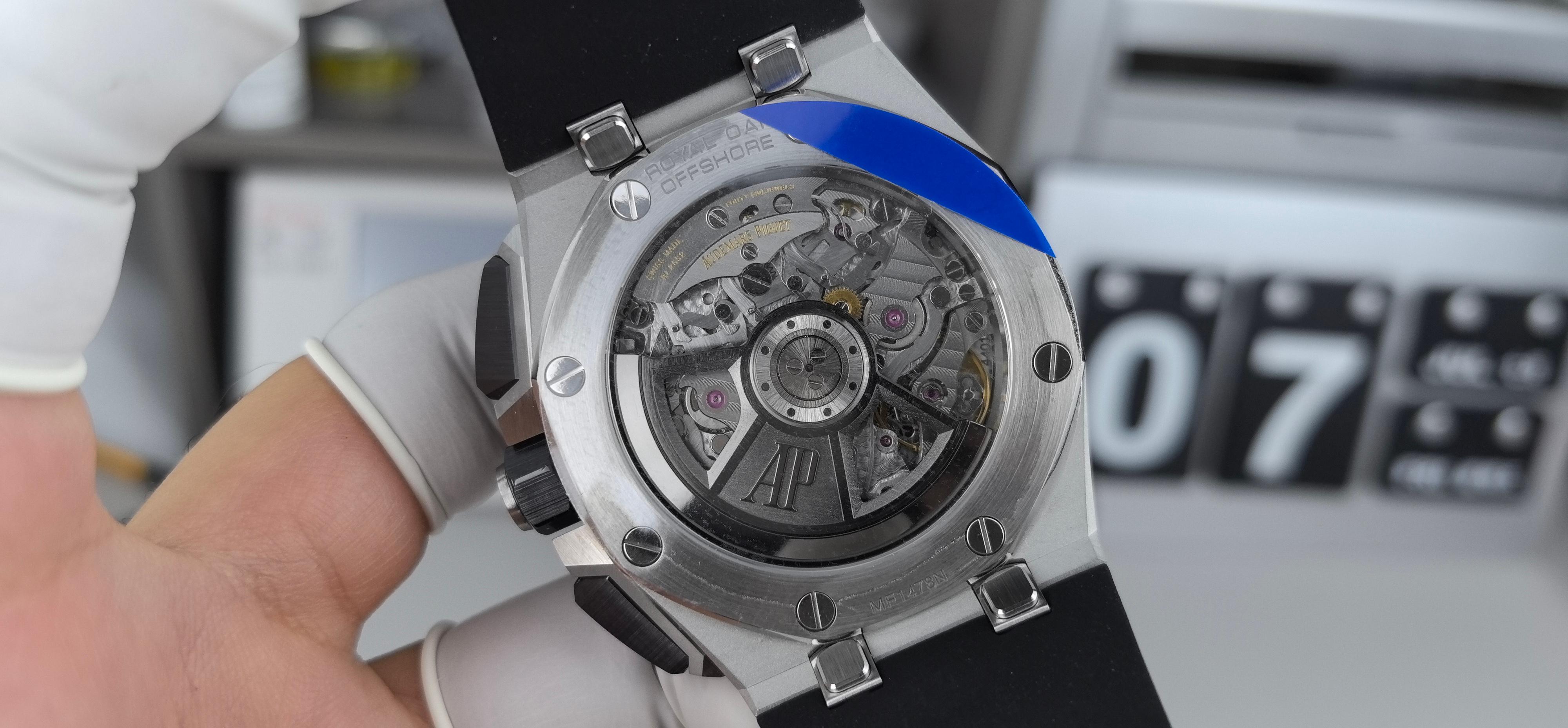 APS AUDEMARS PIGUET AP 爱彼 皇家橡树离岸型 自动机械机芯  100米防水 男表 瑞表  精钢表带 三眼计时 黑色 黑陶钢 26420SO OO A002CA 01