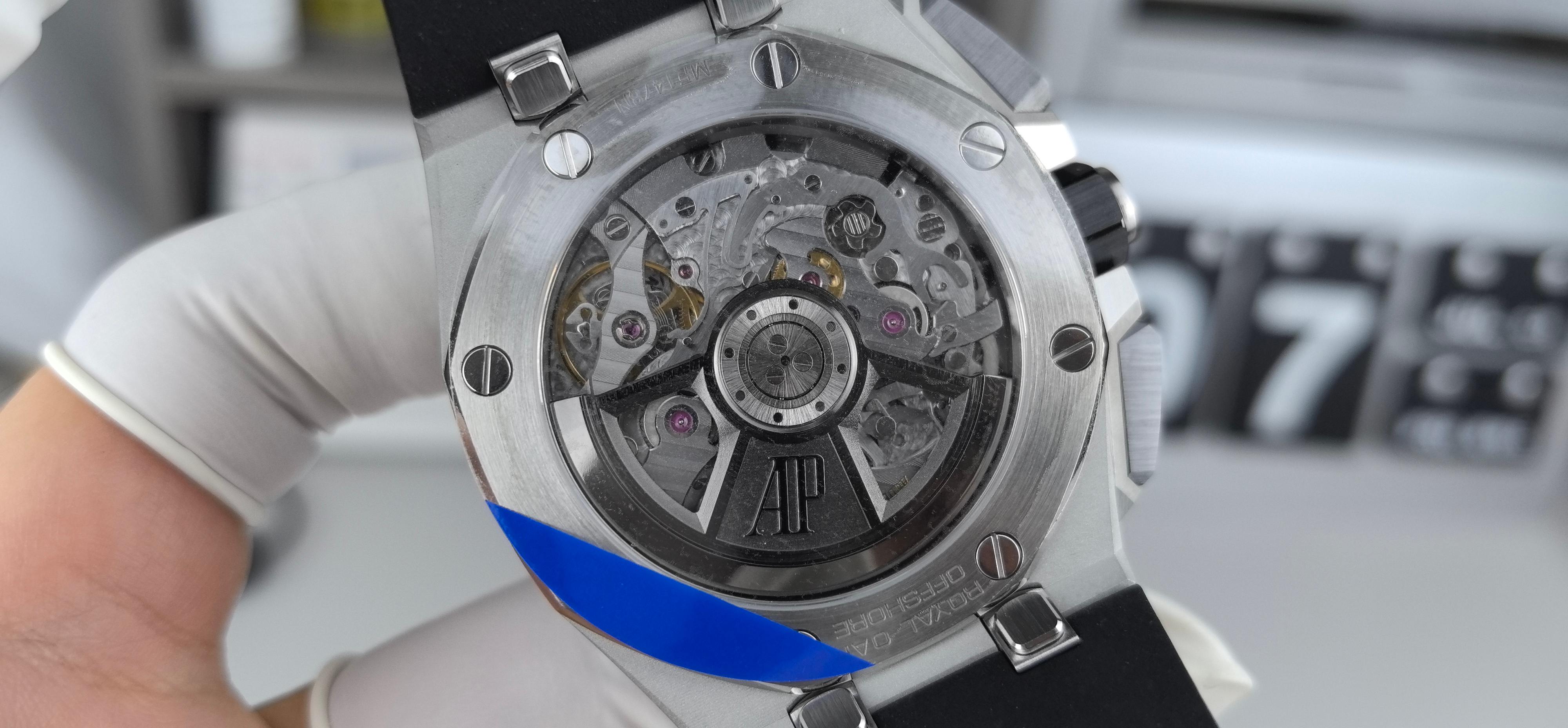 APS AUDEMARS PIGUET AP 爱彼 皇家橡树离岸型 自动机械机芯  100米防水 男表 瑞表  精钢表带 三眼计时 黑色 黑陶钢 26420SO OO A002CA 01