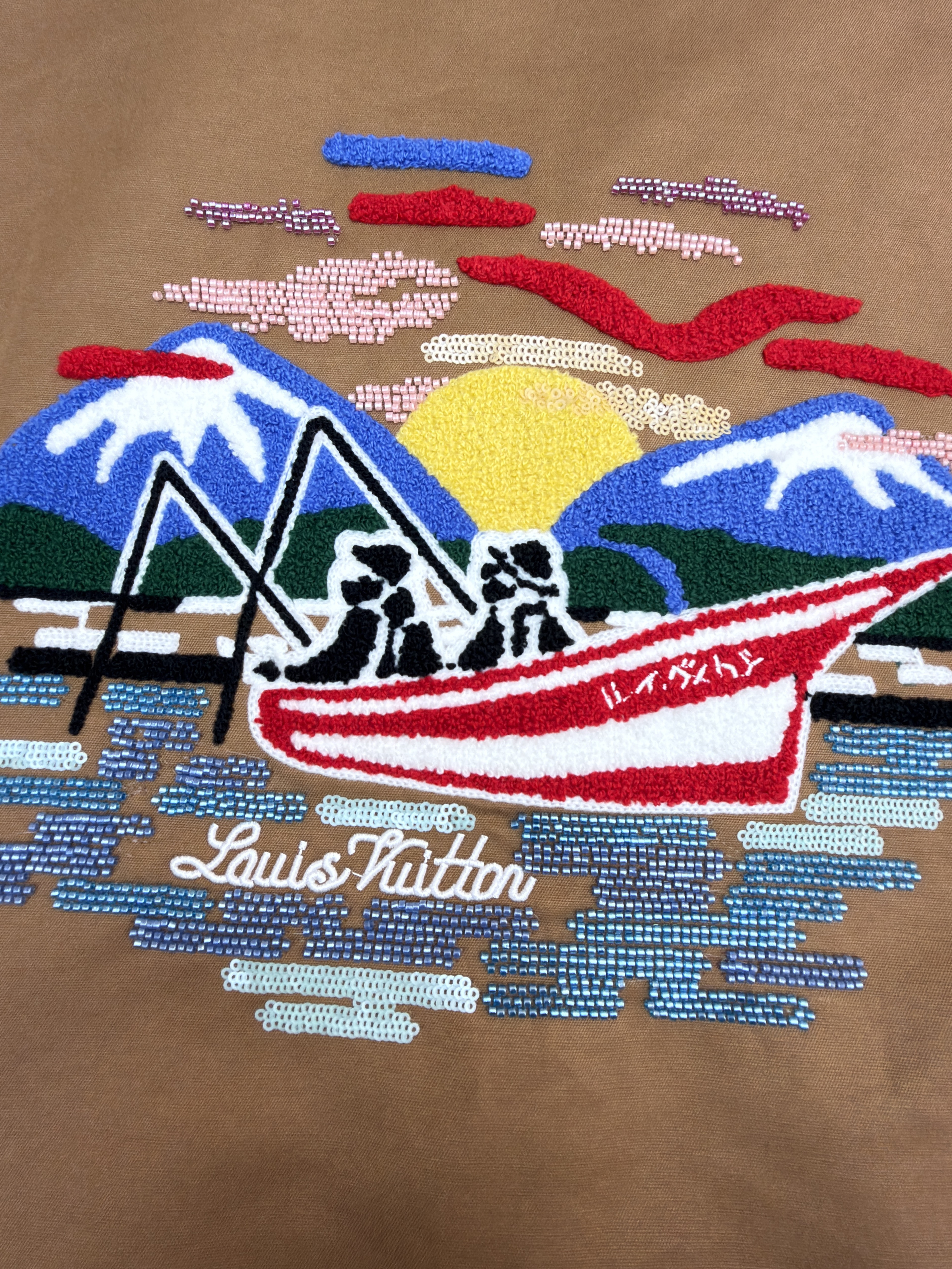 LOUIS VUITTON LV NIGO 路易威登   锦鲤 提花翻领夹克  长袖 外套 棕色C0 1AIMQN