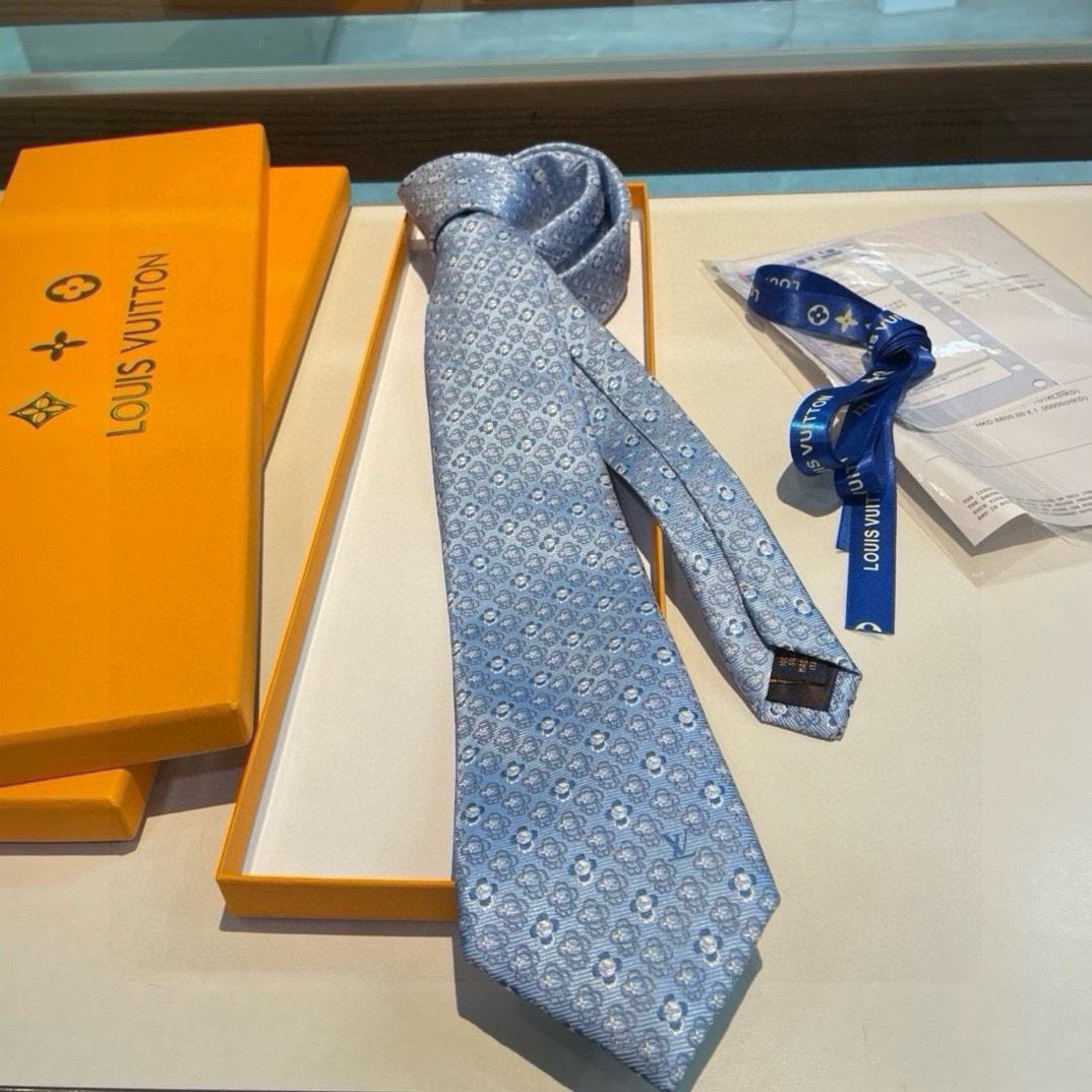 LV 提花 小logo 西装 领带 