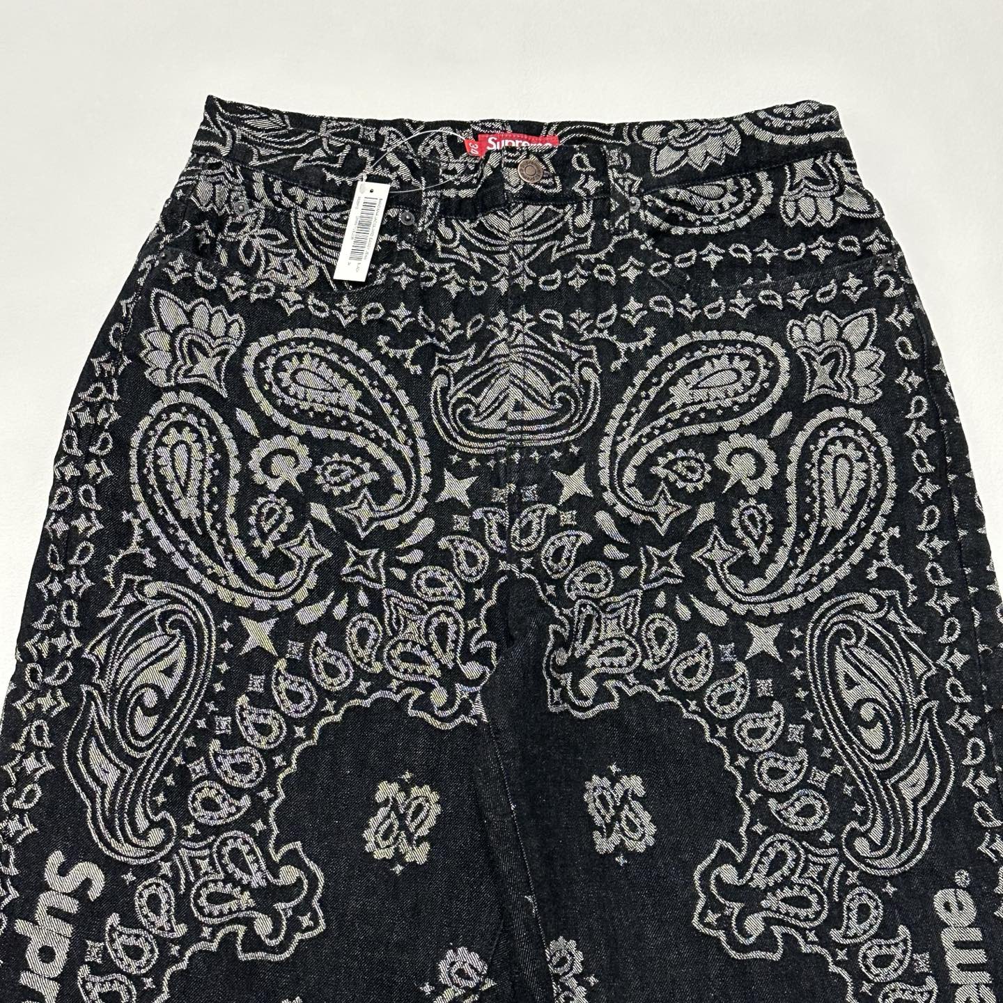 Supreme SS25 WEEK7 Bandana Jacquard Baggyjean 腰果花 编织 宽松 直筒 牛仔裤 男女同款 SUP-SS25-058
