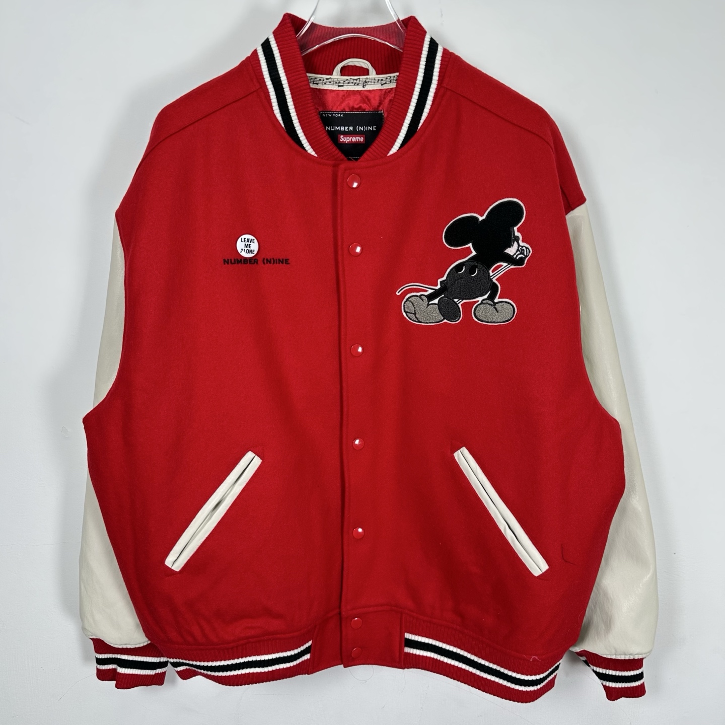 SupremeNUMBER(N)INE 米老鼠 FW25 WEEK8 Varsity Jacket 背面 米奇图案 开合校队 男女同款C0 SUP-FW25-233