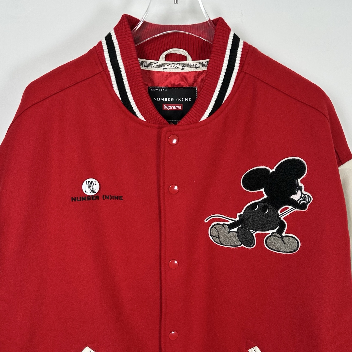 SupremeNUMBER(N)INE 米老鼠 FW25 WEEK8 Varsity Jacket 背面 米奇图案 开合校队 男女同款C0 SUP-FW25-233