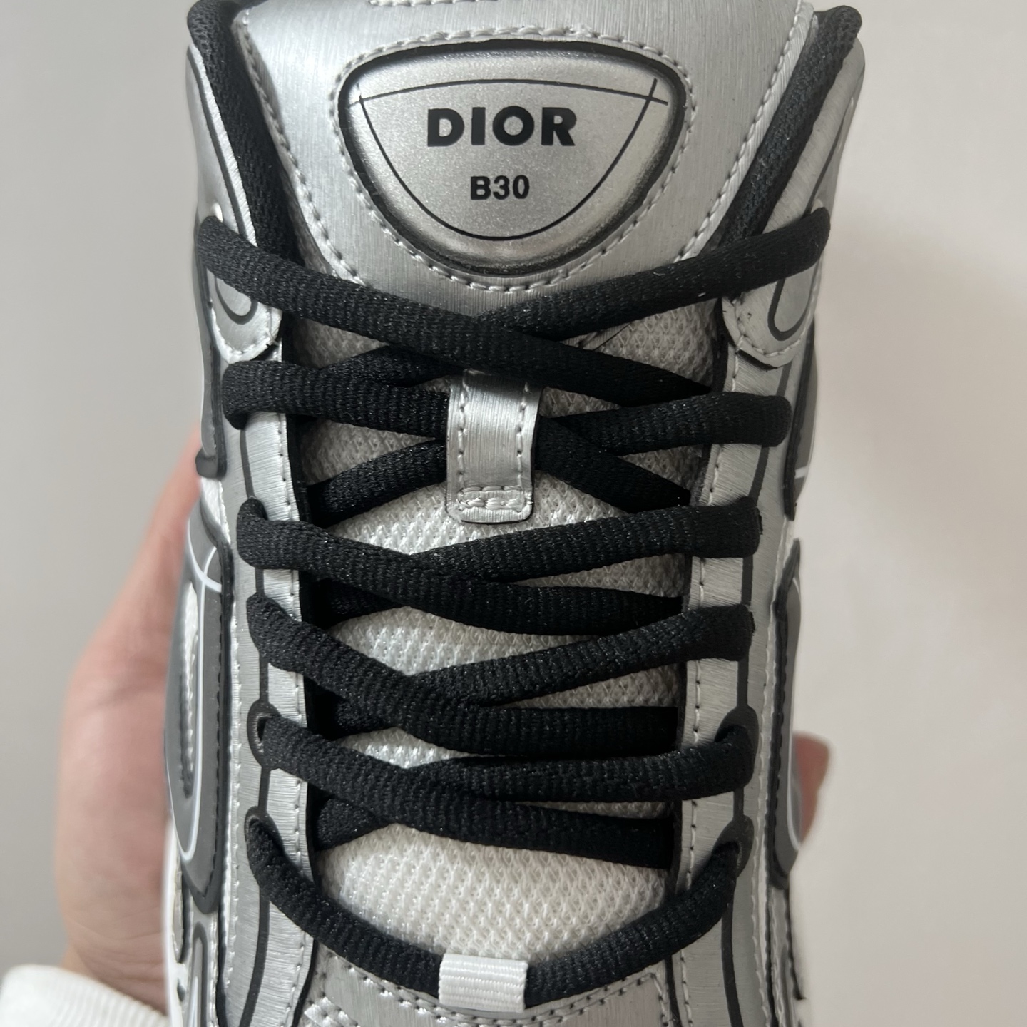 天花板 Dior 迪奥 B30 网眼织物  低筒 休闲鞋 运动鞋 板鞋 男鞋 女鞋 银黑 3SN279ZYG-H869