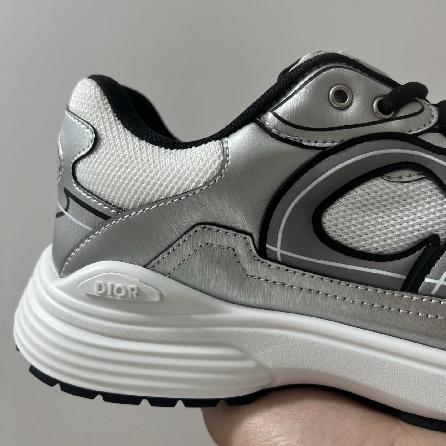 天花板 Dior 迪奥 B30 网眼织物  低筒 休闲鞋 运动鞋 板鞋 男鞋 女鞋 银黑 3SN279ZYG-H869