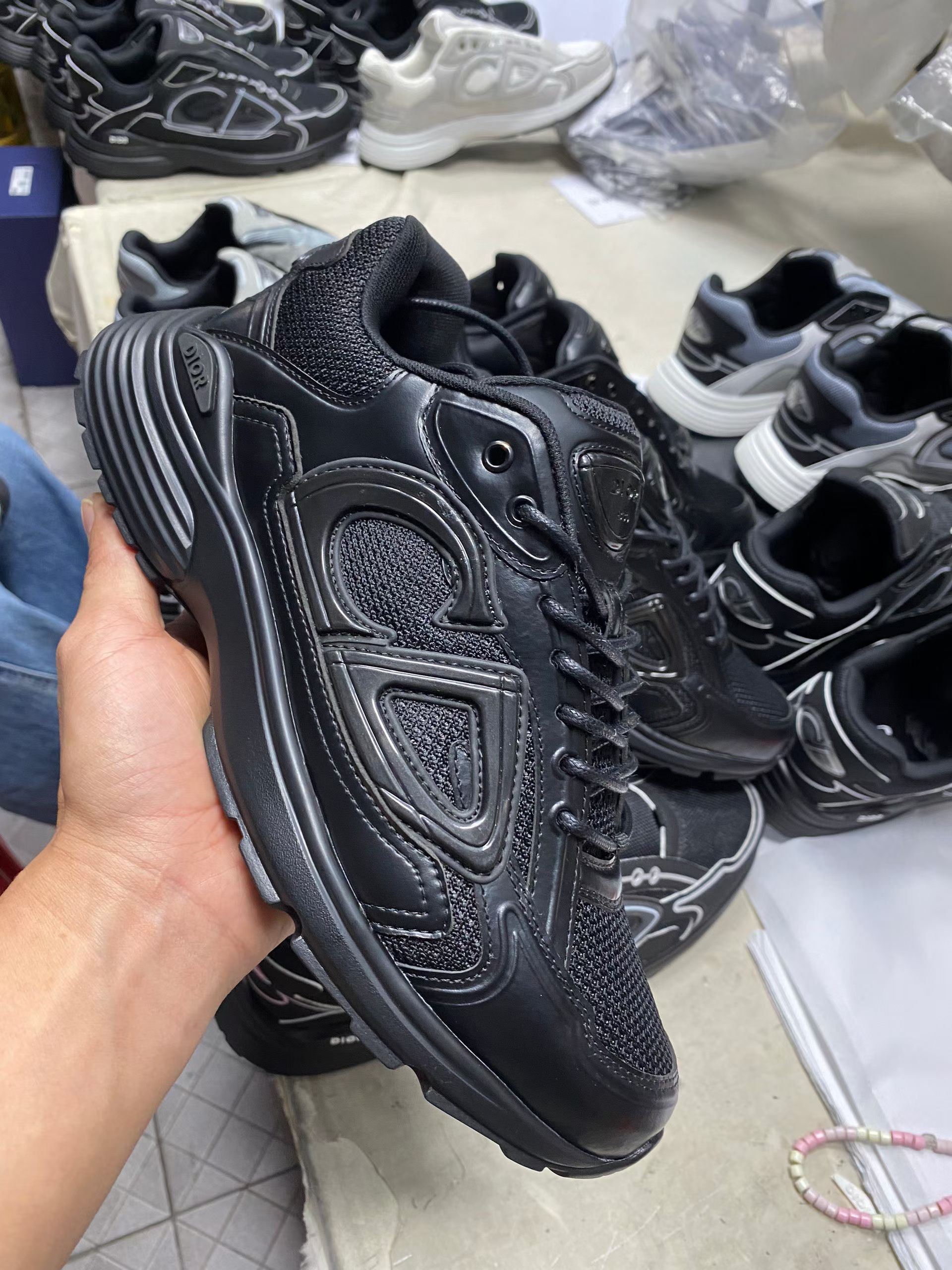 佛山顶规 Dior 迪奥 B30 网眼织物  低筒 休闲鞋 运动鞋 板鞋 男鞋 女鞋C5 黑武士 牛皮革 3SN279AAD-H900