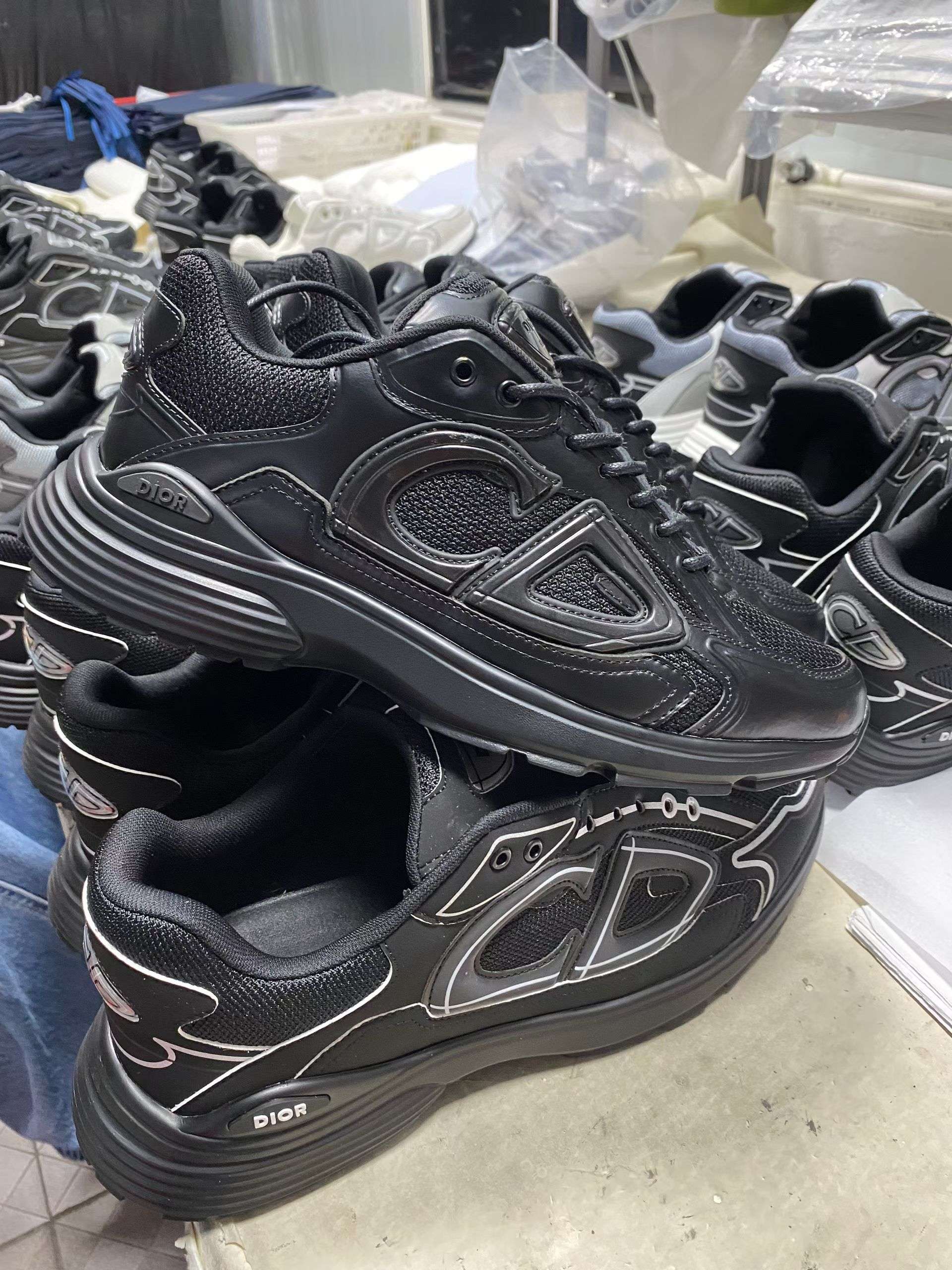 佛山顶规 Dior 迪奥 B30 网眼织物  低筒 休闲鞋 运动鞋 板鞋 男鞋 女鞋C5 黑武士 牛皮革 3SN279AAD-H900