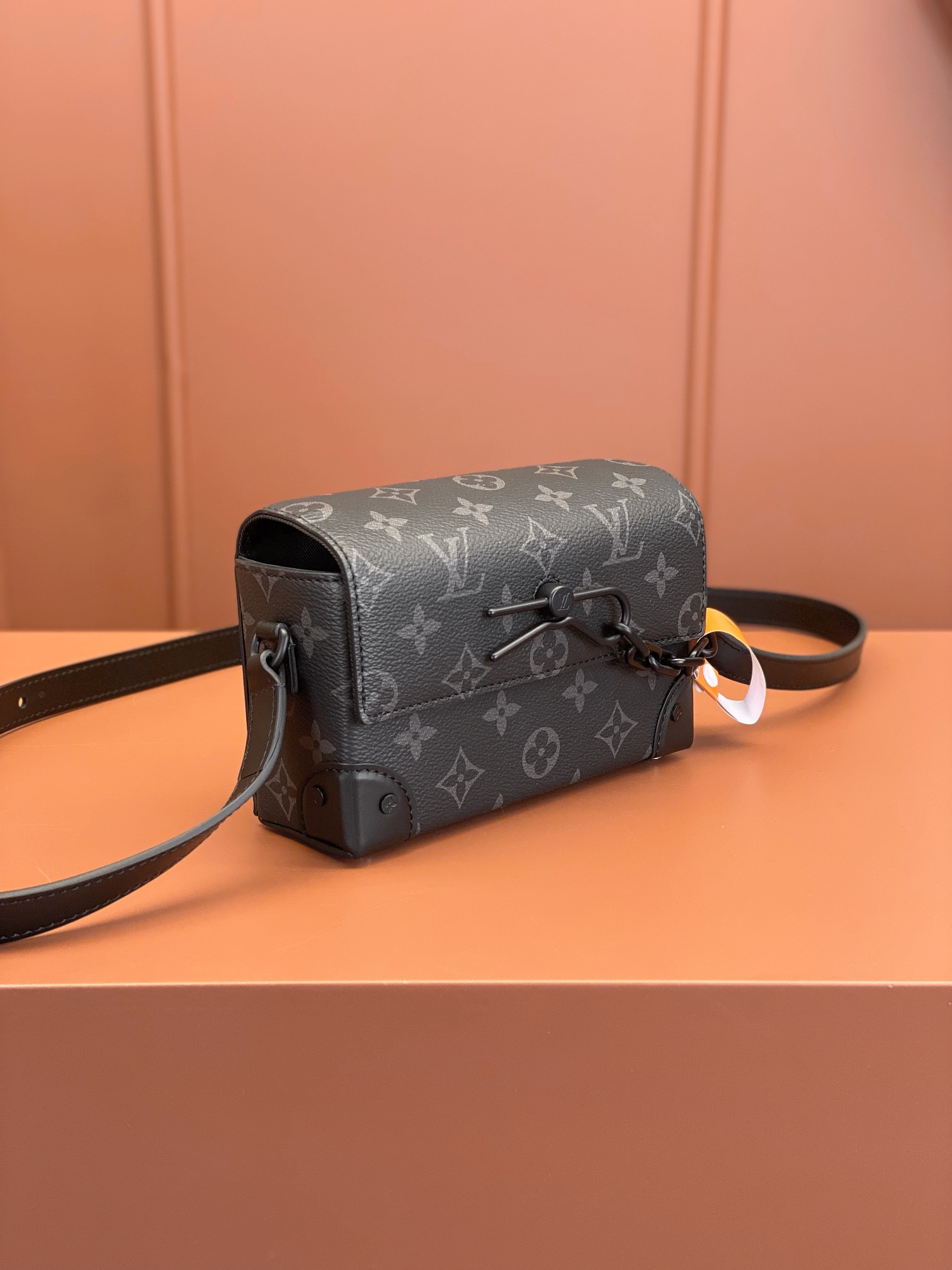  特级 LOUIS VUITTON Steamer 全钢五金 经典老花 印花 锁扣 涂层帆布 邮差包 手提包 单肩包 斜挎包 黑色   M81783