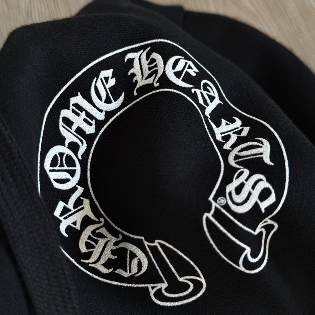 Chrome Hearts 克罗心 经典马蹄  花臂 连帽卫衣 套头  黑色 A5 CH-SANFEN