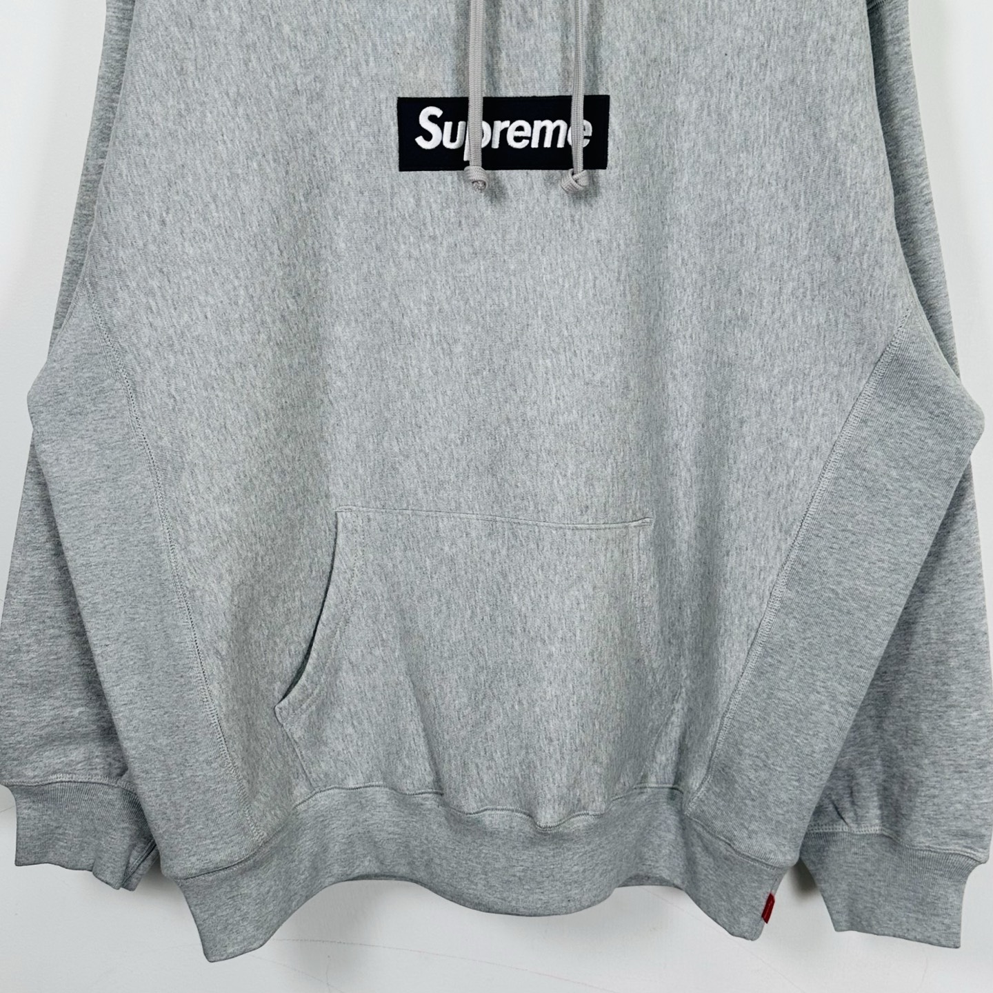 Supreme FW25 WEEK15 Box Logo Hooded Sweatshirt 刺绣标志 logo 袋鼠口 连帽 加绒 卫衣 男女同款 灰色 SUP-FW25-094