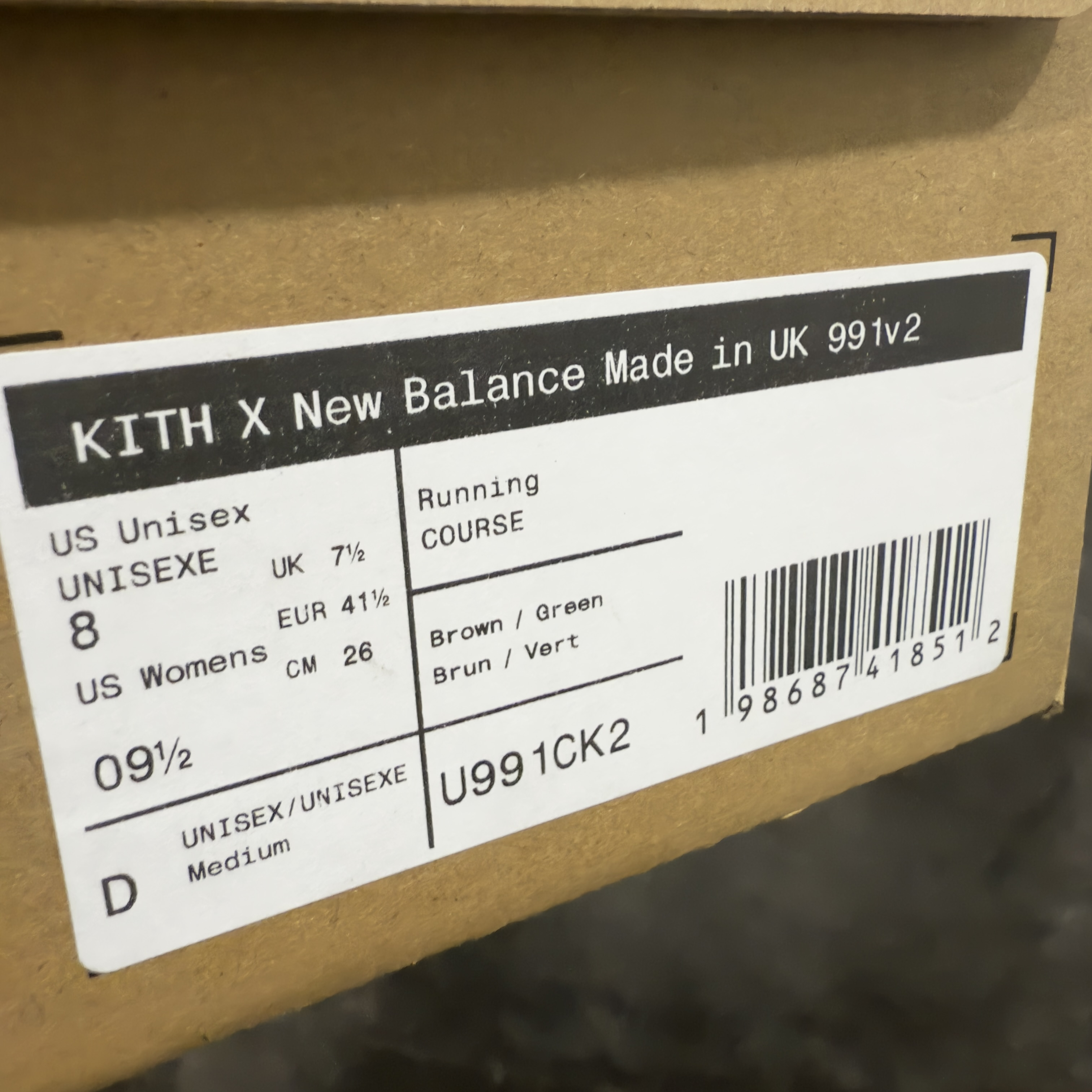 新版  KITH New Balance 991 V2 低筒 复古跑鞋 休闲鞋 运动鞋 波鞋 男鞋 女鞋 踪绿 U991CK2