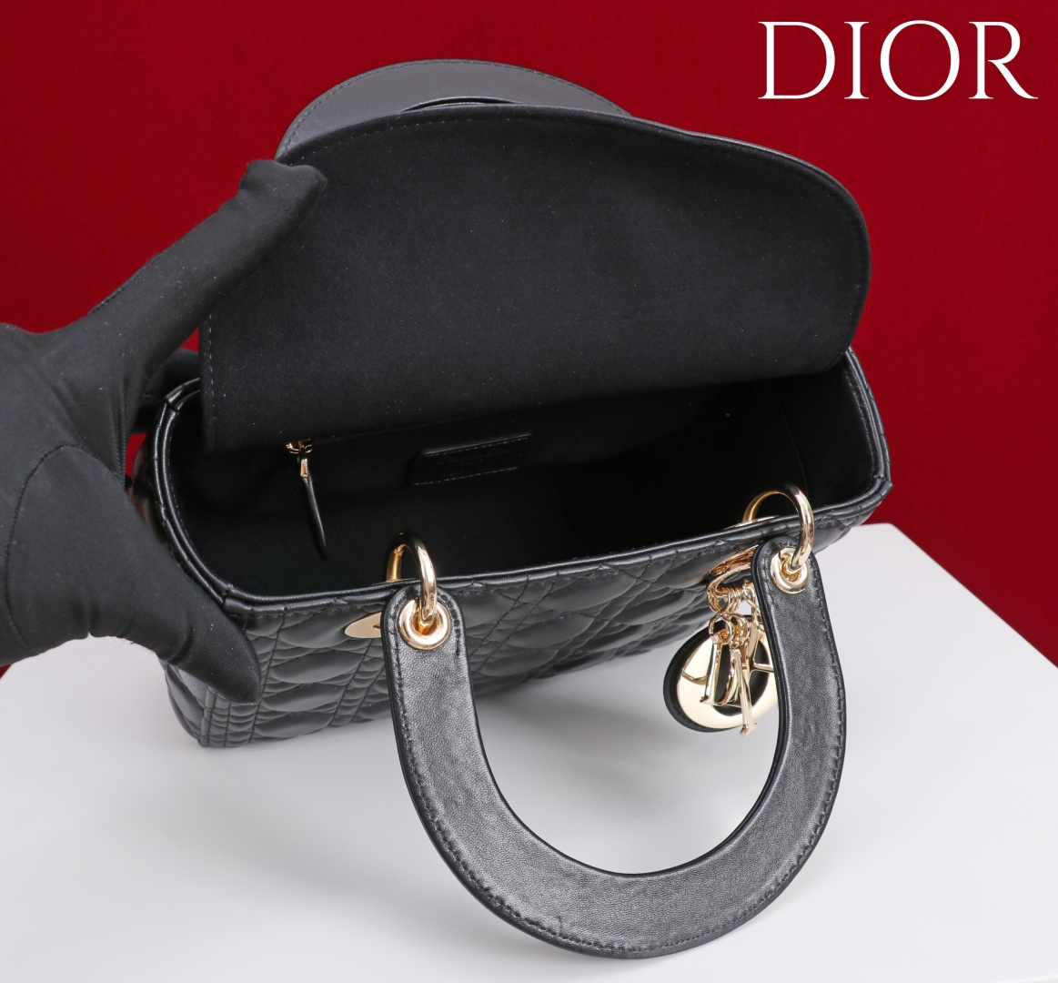 DIOR 迪奥 Lady可调节可拆卸肩带 刺绣拼牛皮革 托特包Tote包购物袋单肩斜挎手提包 小号 女款 蓝色 蓝色 M1325CZBB-M928