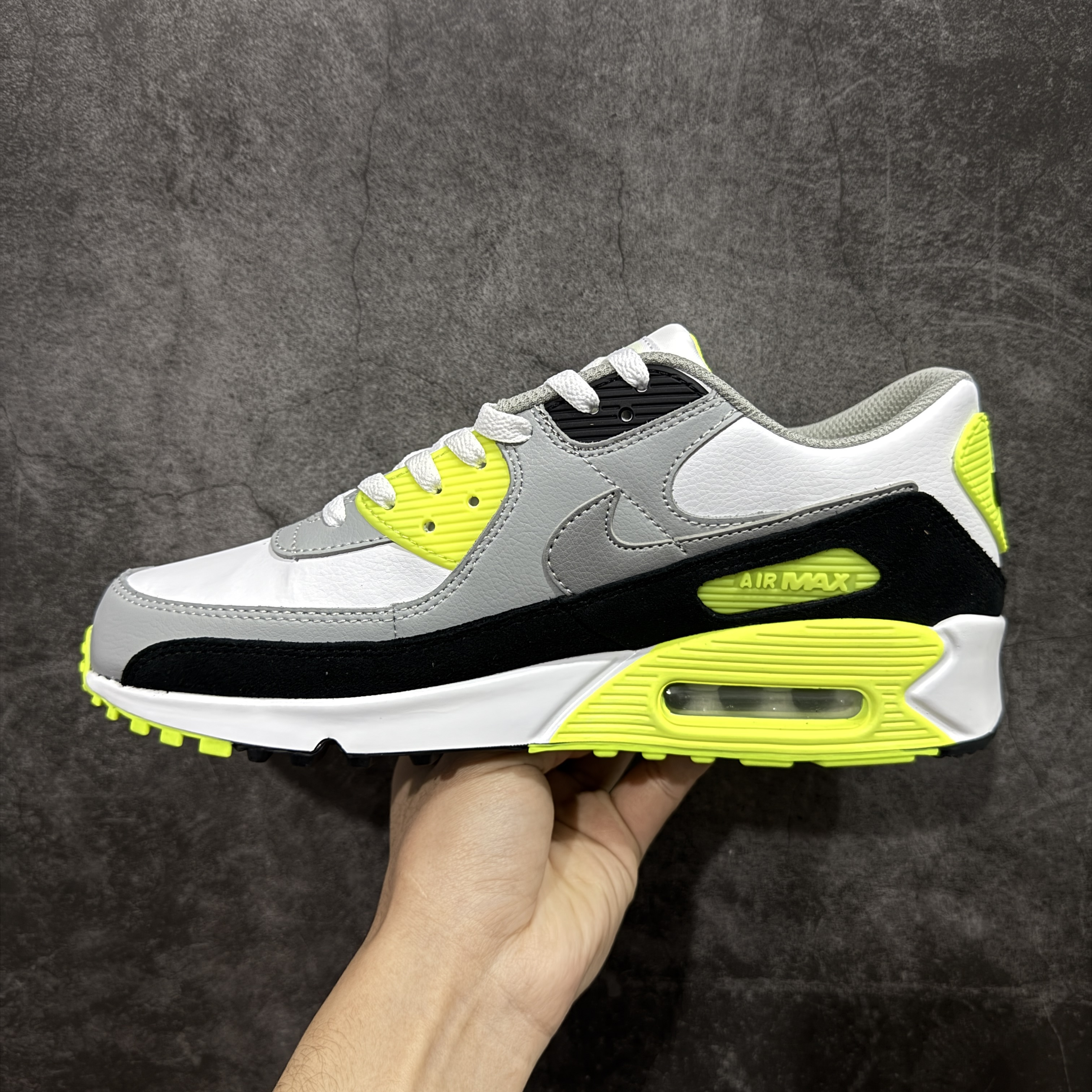 Nike Air Max 90 低筒 复古 网布防滑 运动鞋 休闲鞋 球鞋 男鞋 波鞋 白黄 CD0881-103